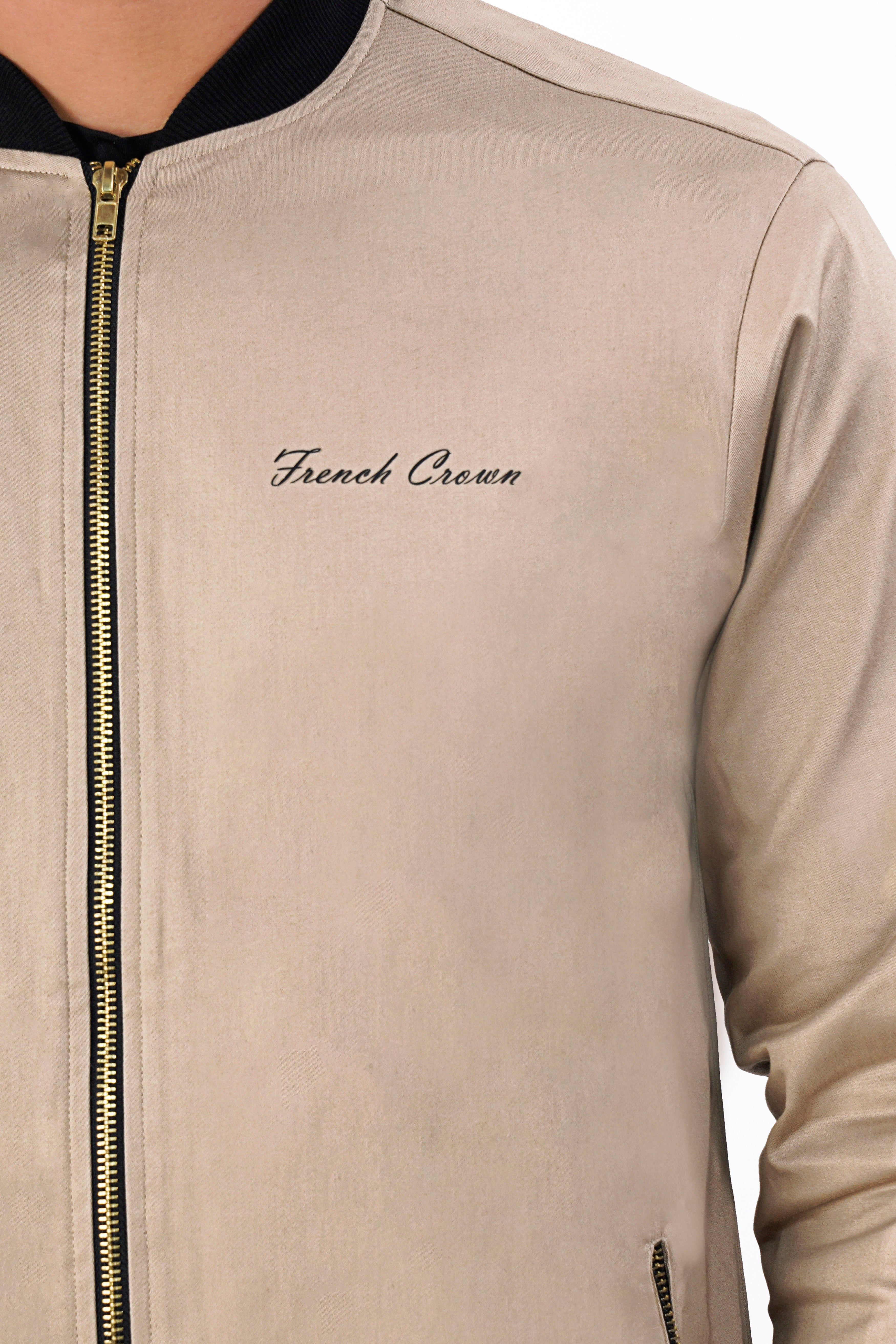 Thatch Brown Premium Cotton Bomber Jacket