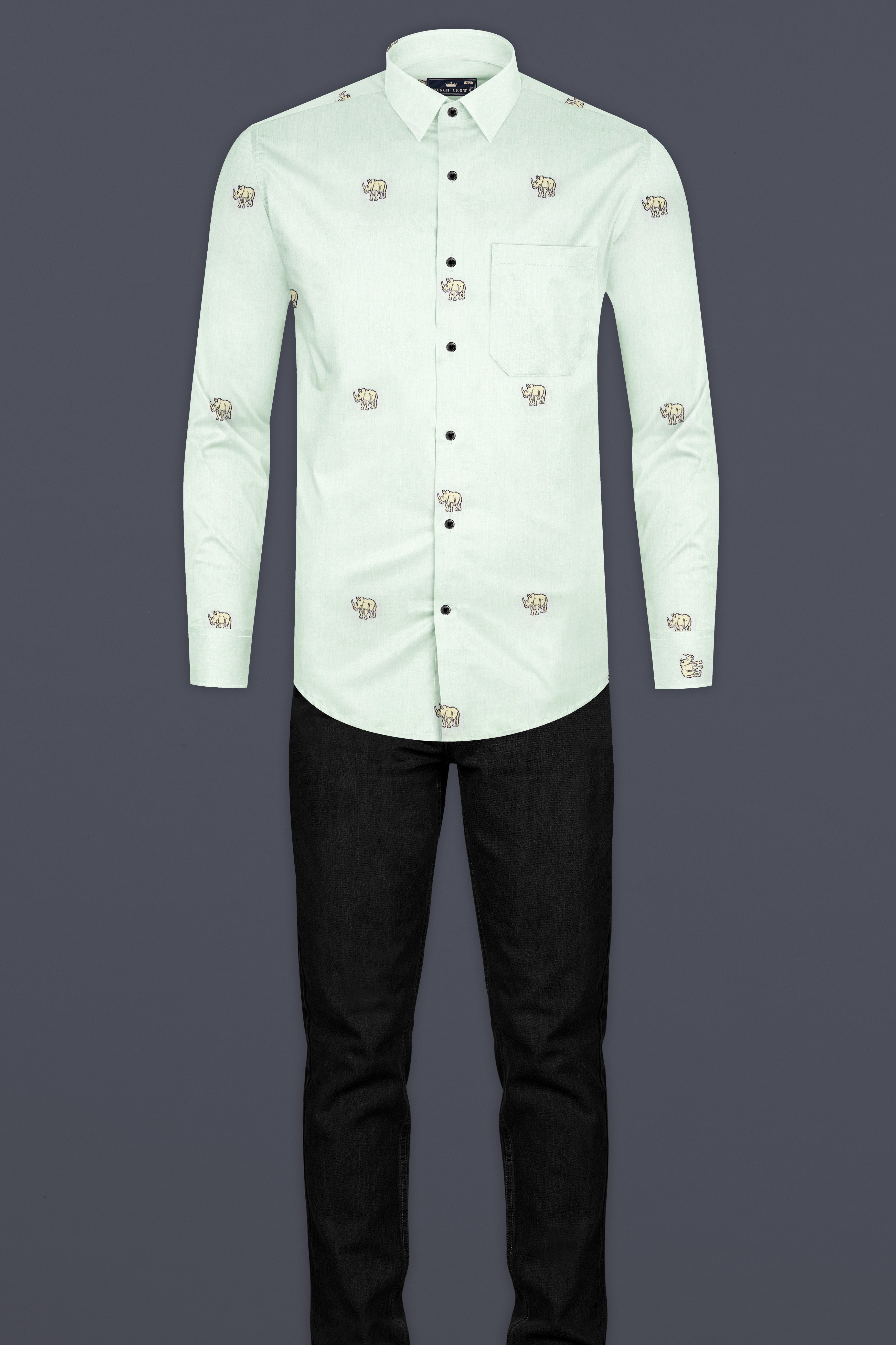 Edward Green Jacquard Textured Premium Giza Cotton Shirt