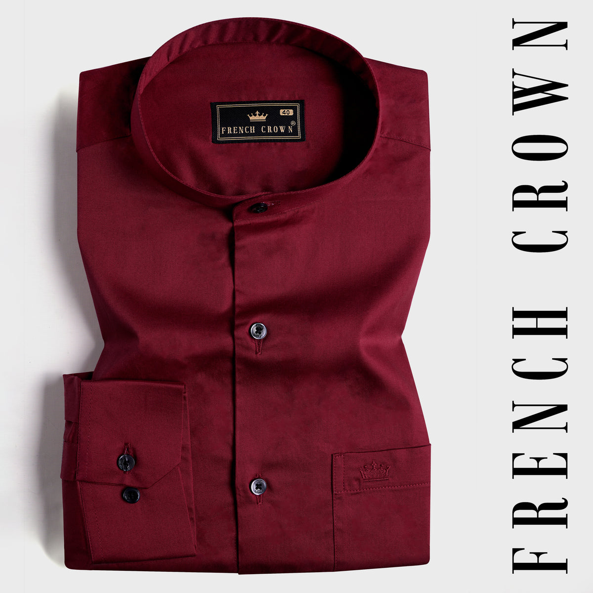 Bordeaux Red Formal Plain-Solid Premium Cotton Shirt For Men
