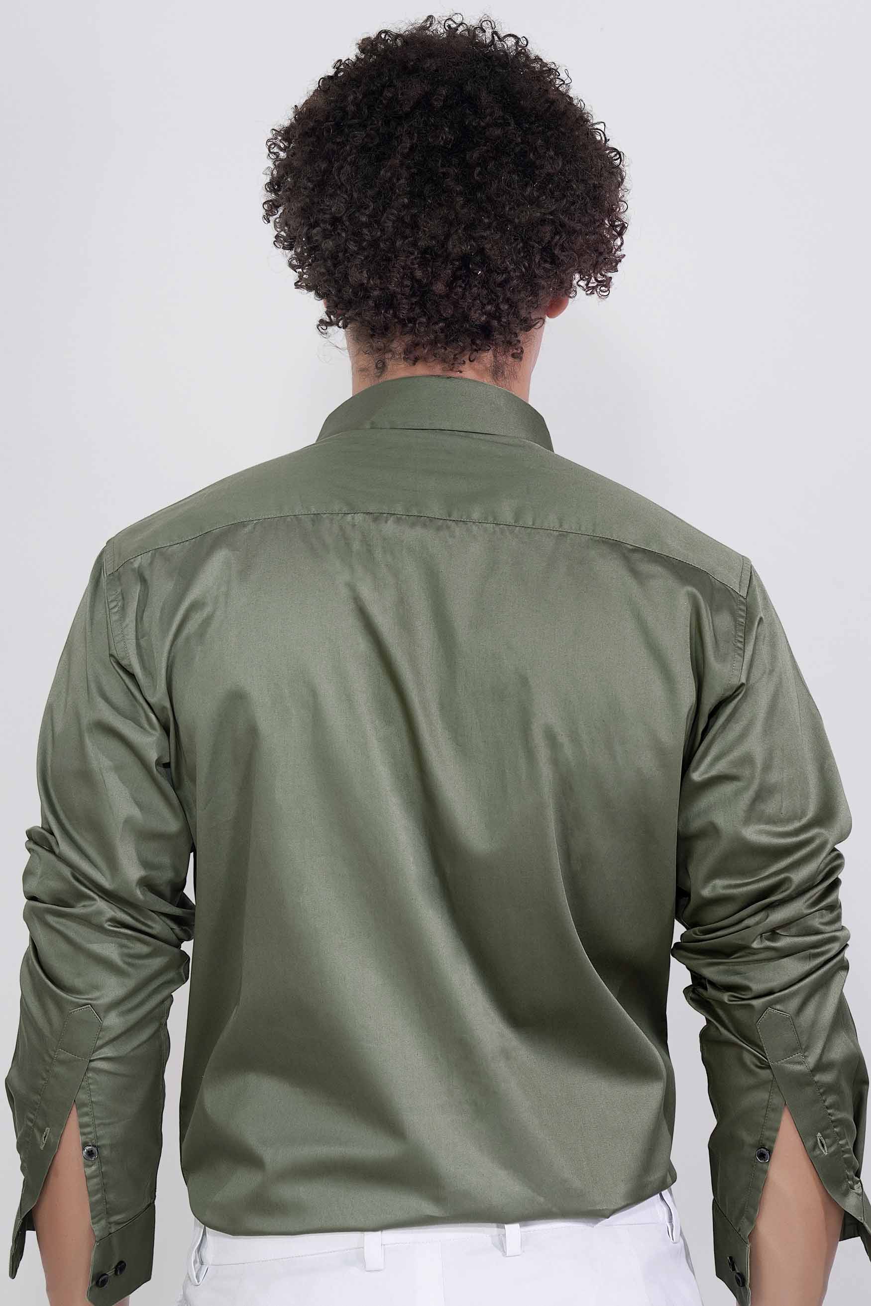 Greenish Subtle Sheen Super Soft Premium Cotton Shirt