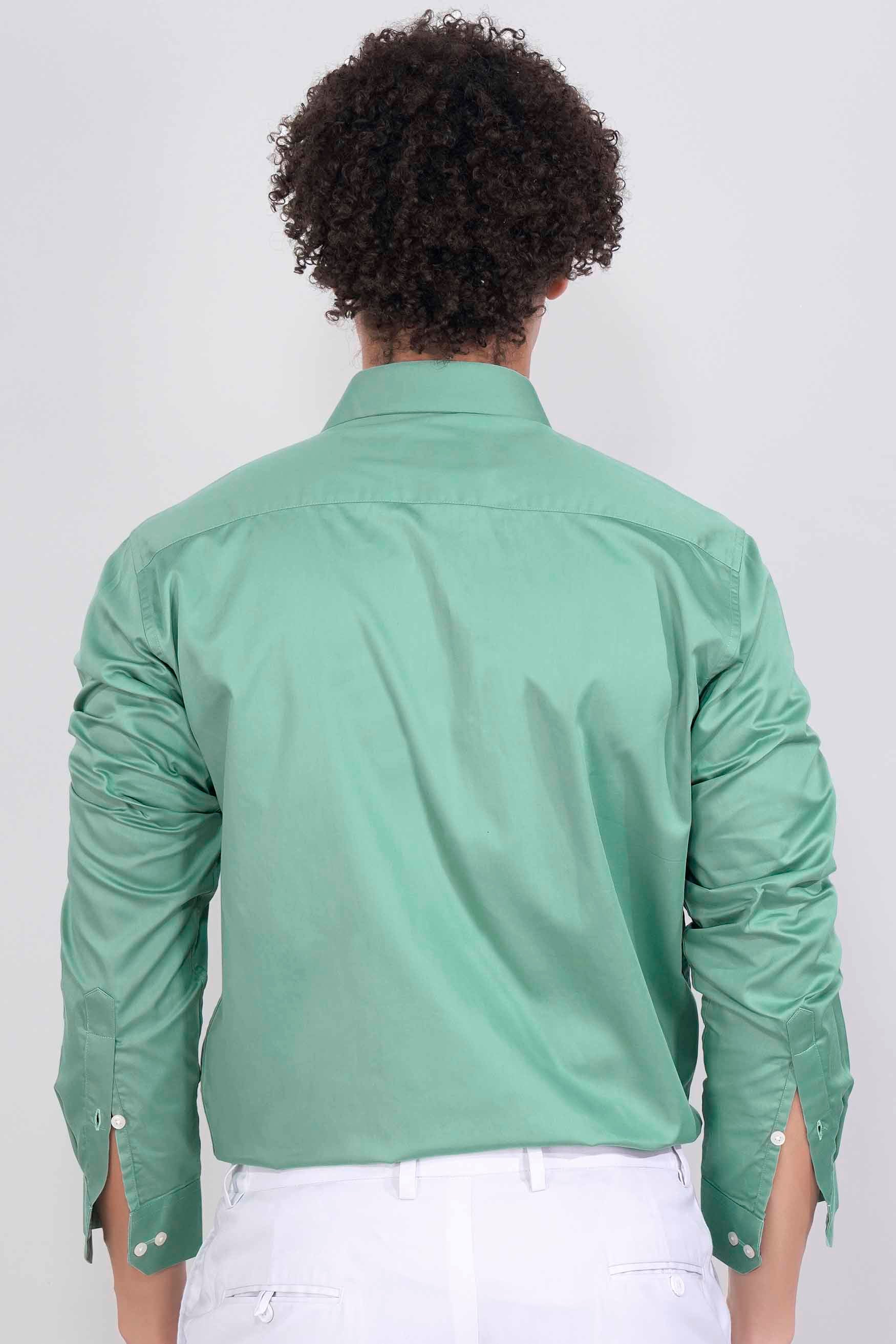 Gulf Stream Green Subtle Sheen Super Soft Premium Cotton Shirt