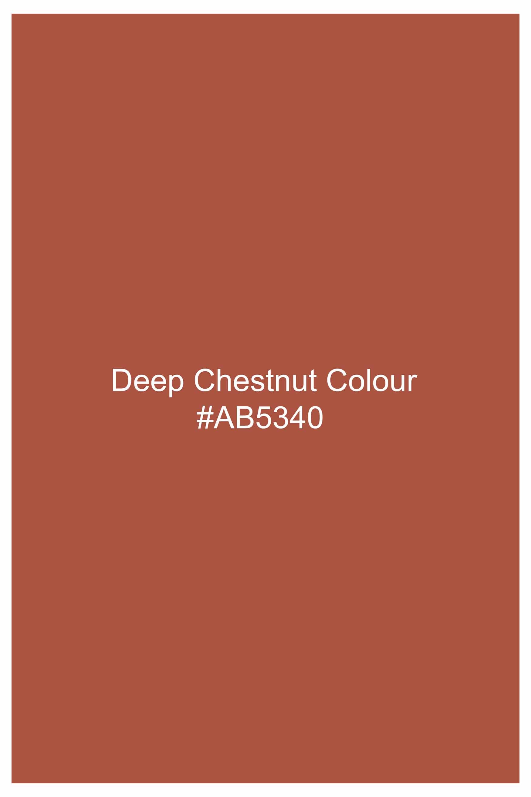 Deep Chestnut Orange Subtle Sheen Super Soft Premium Cotton Tuxedo Shirt