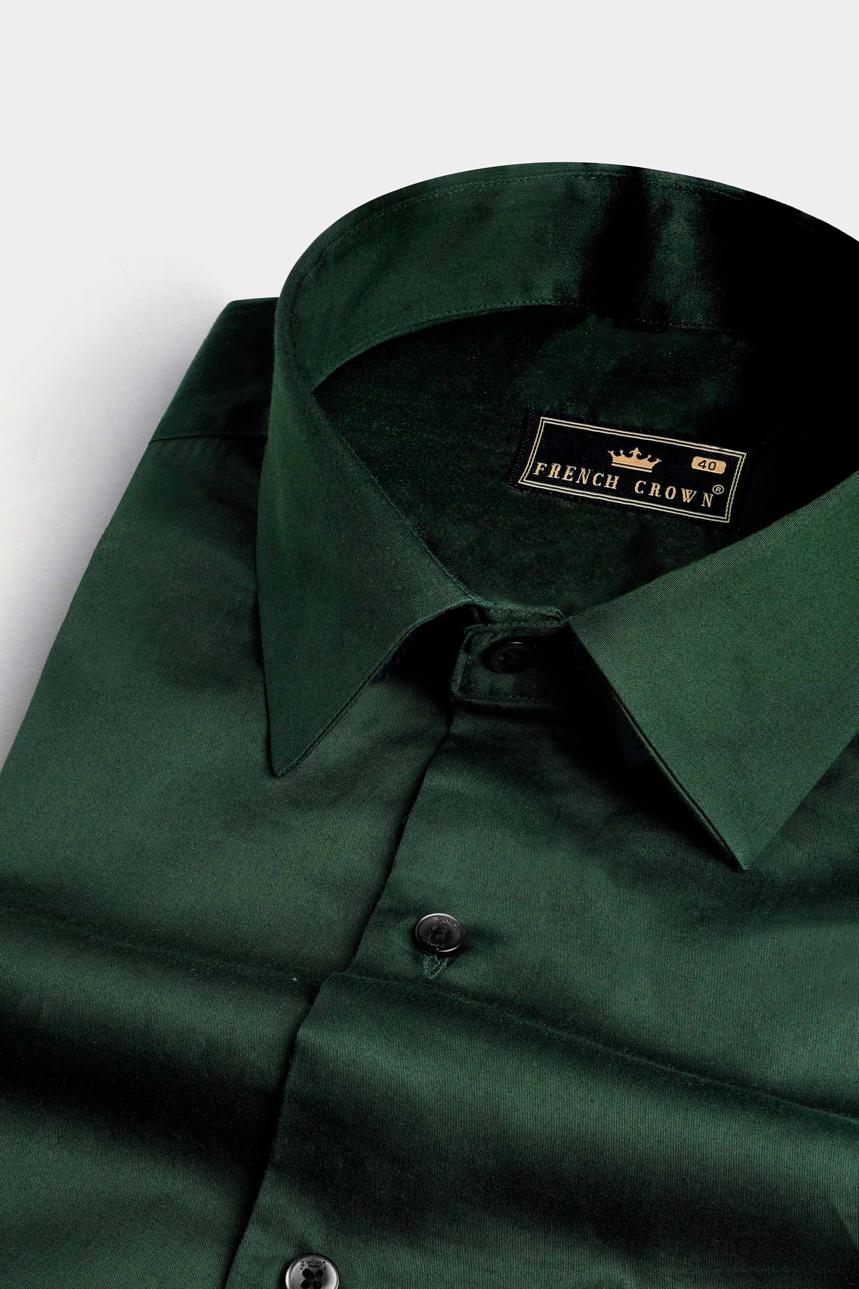 Everglade Green Subtle Sheen Super Soft Premium Cotton Shirt