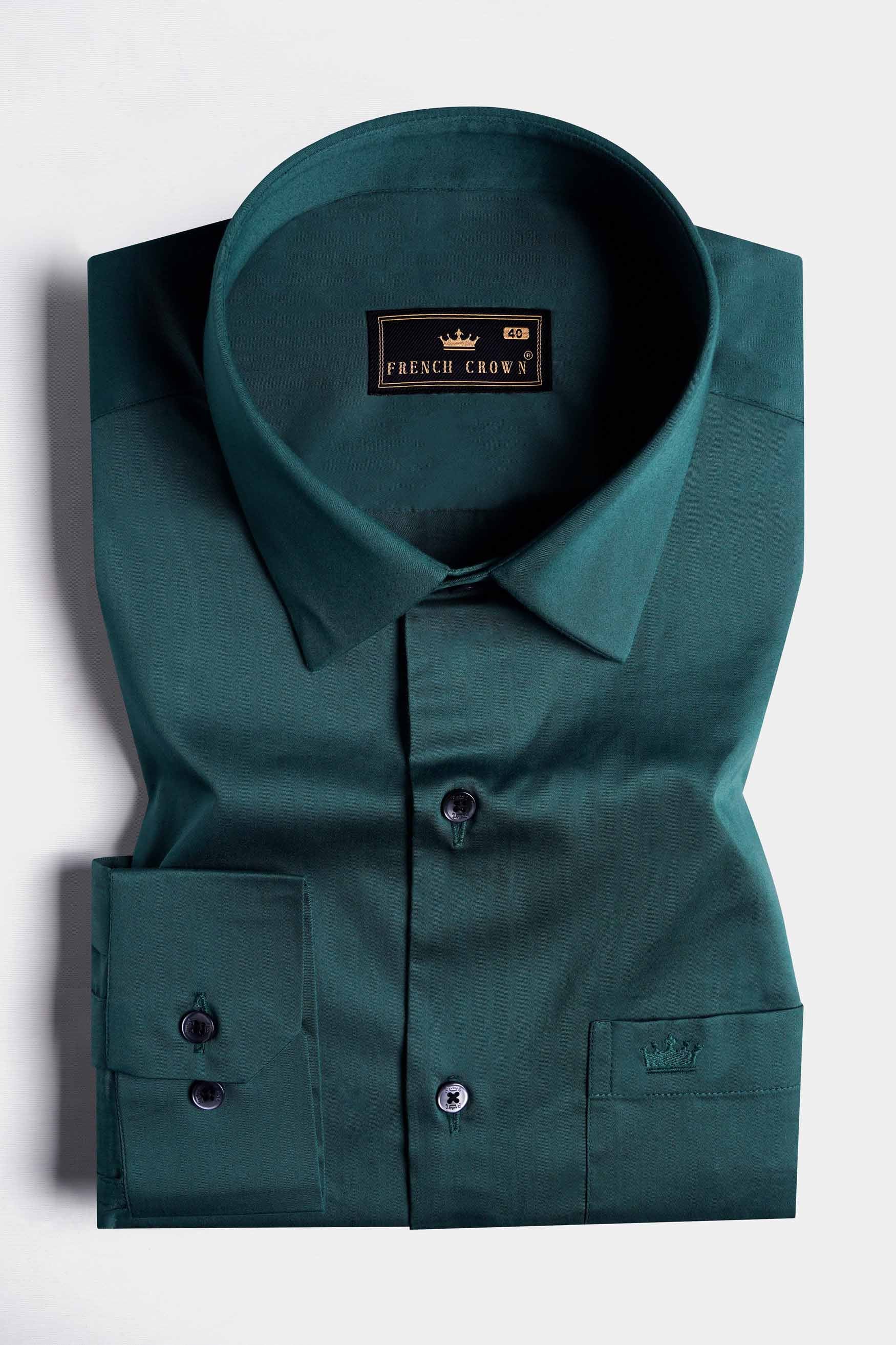 Dark Slate Green Subtle Sheen Super Soft Premium Cotton Shirt