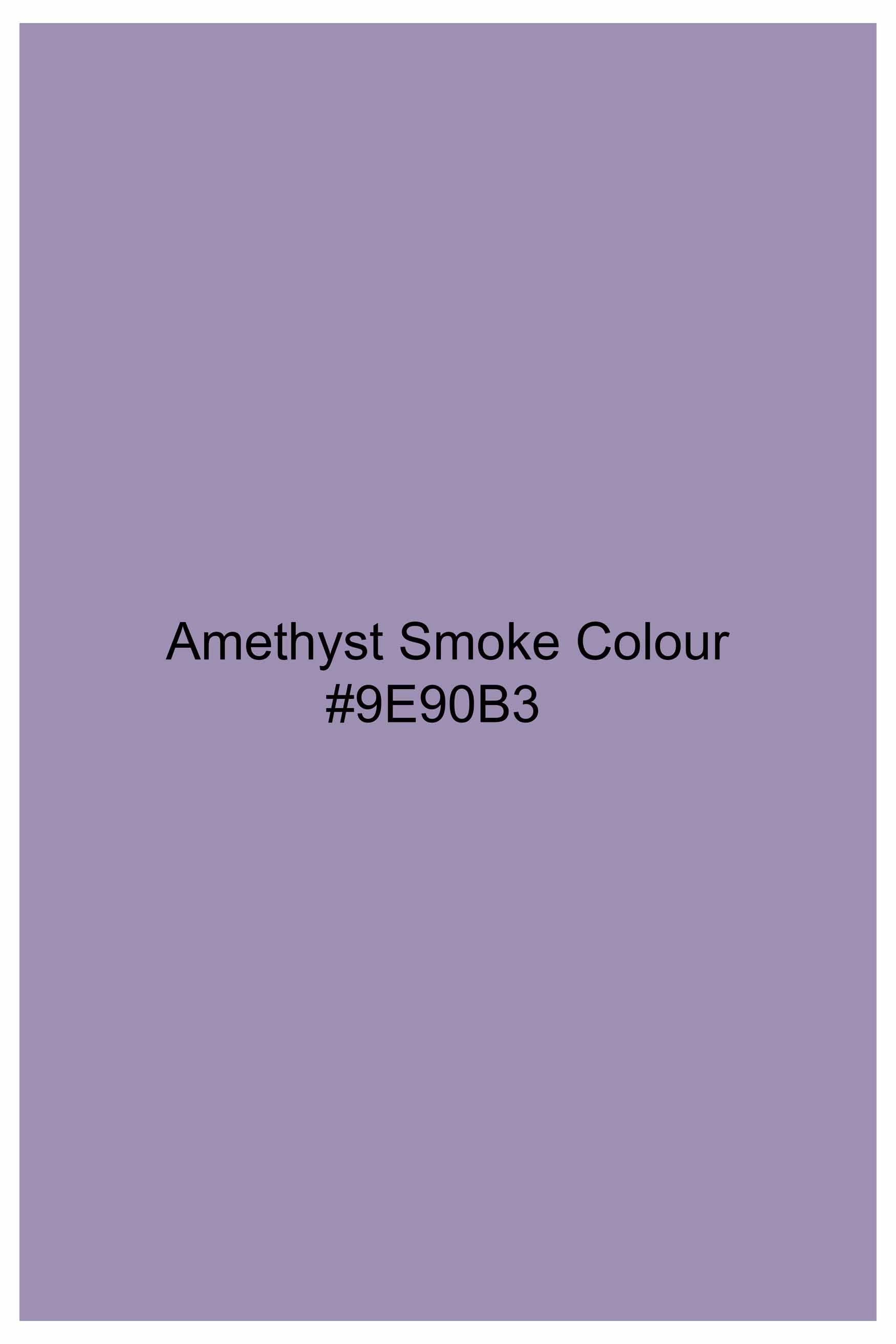 Amethyst Smoke Lavender Subtle Sheen Super Soft Premium Cotton Mandarin Shirt