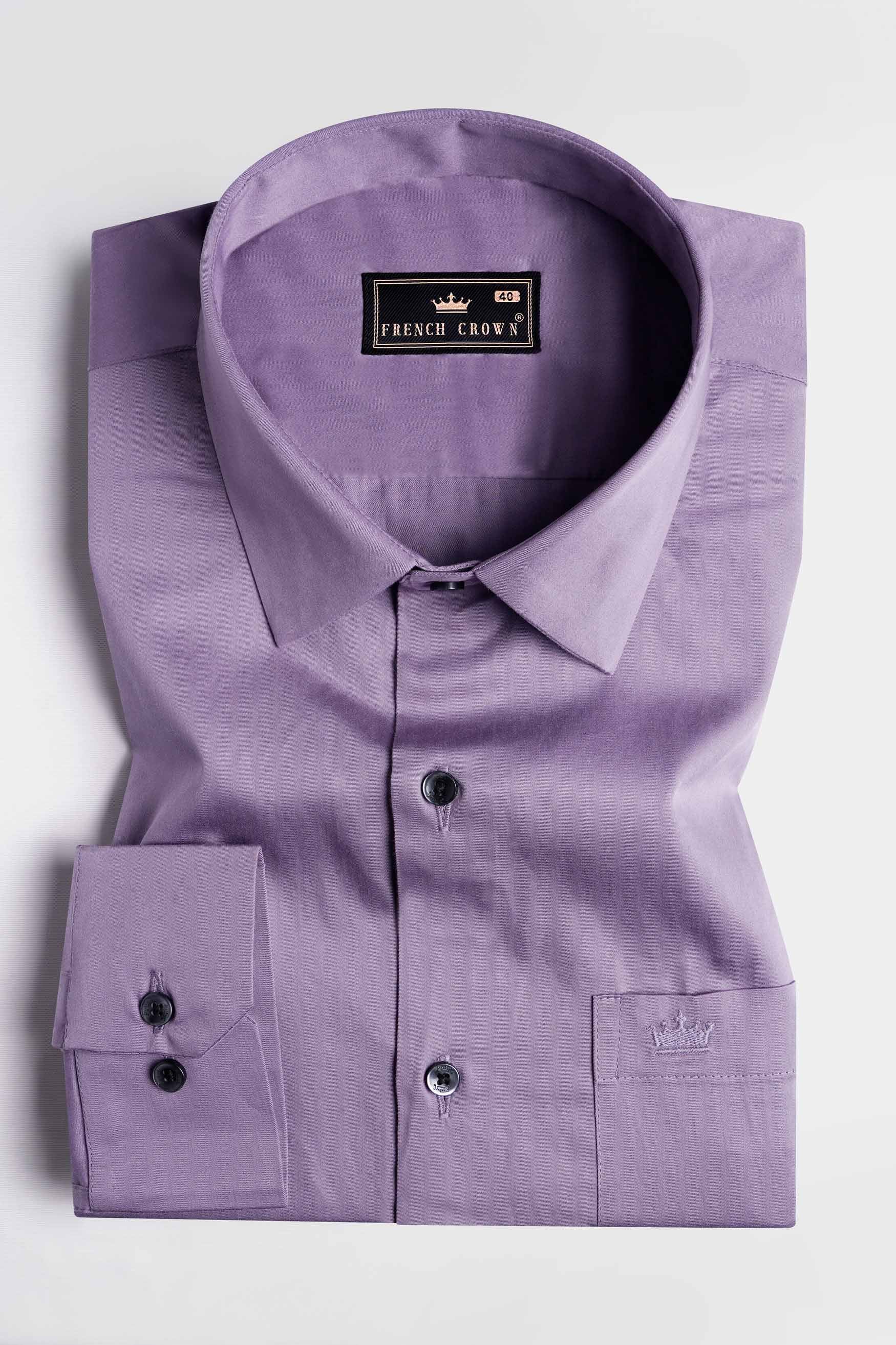 Amethyst Smoke Lavender Subtle Sheen Super Soft Premium Cotton Shirt