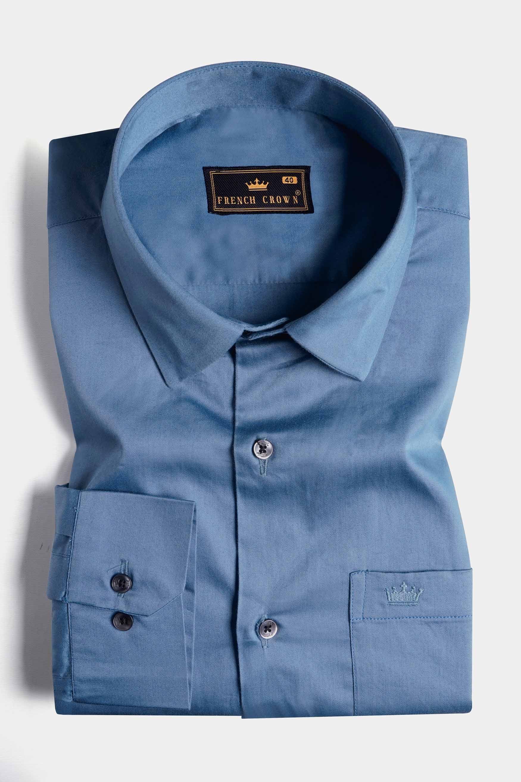 Bluish Subtle Sheen Super Soft Premium Cotton Shirt