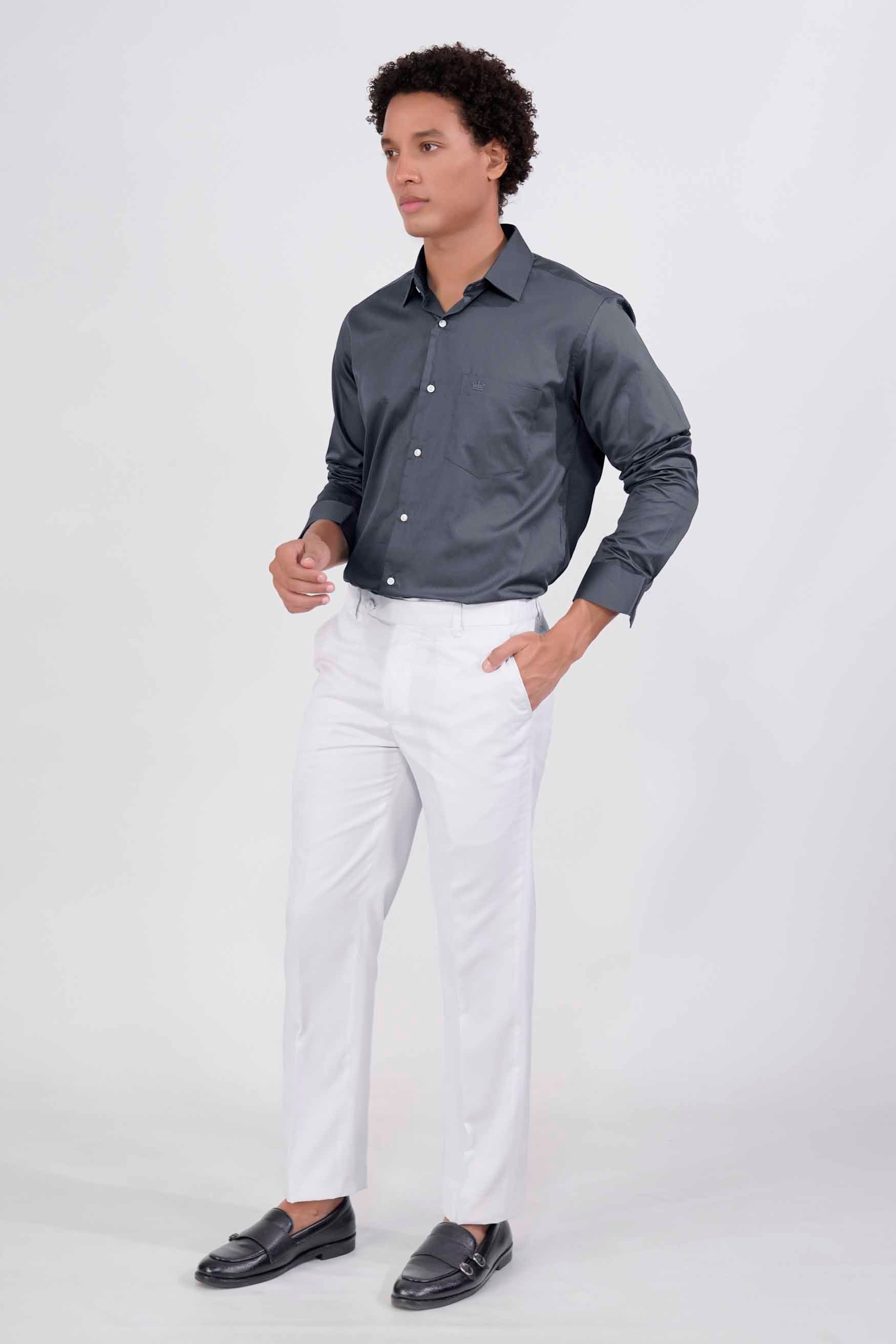 Mulled Gray Subtle Sheen Super Soft Premium Cotton Shirt