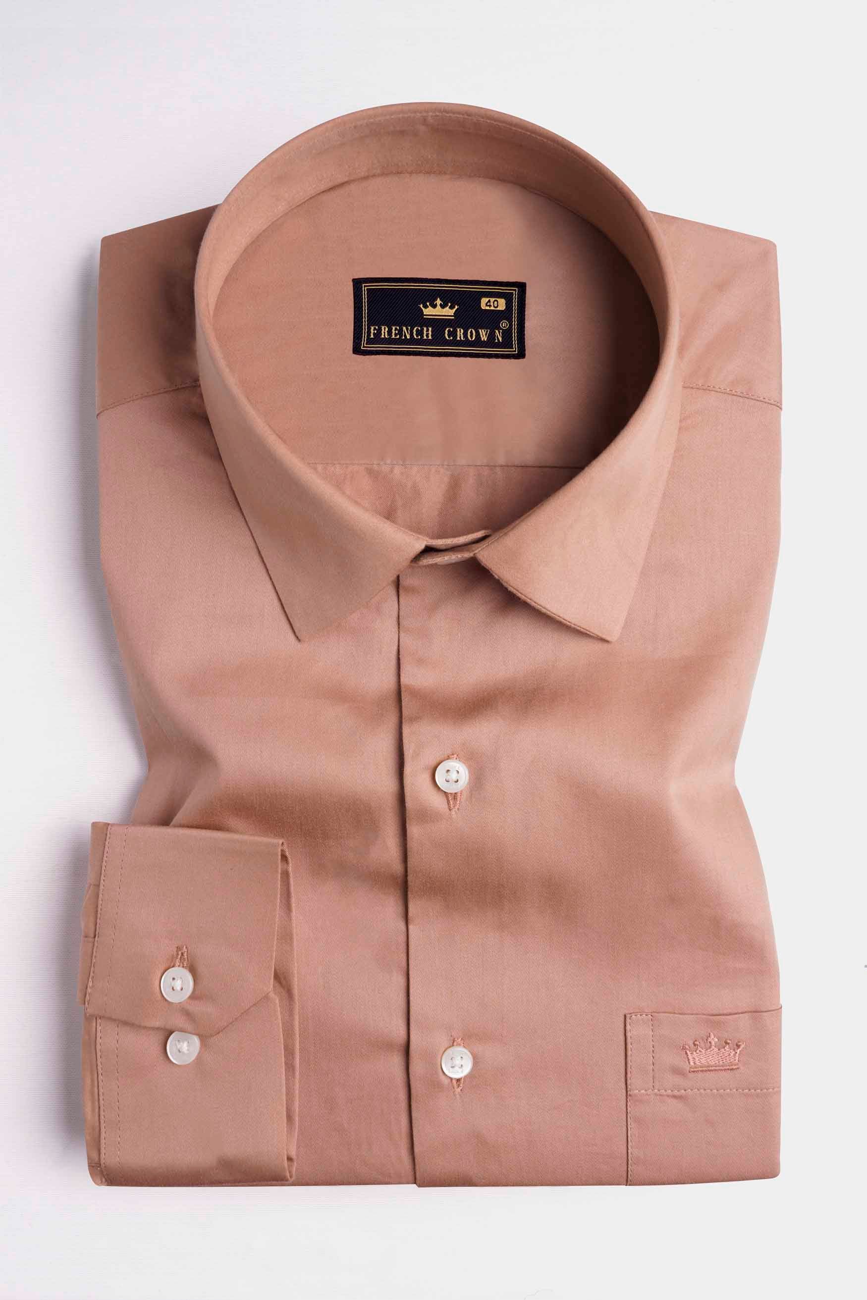 Sandrift Peach Subtle Sheen Super Soft Premium Cotton Shirt