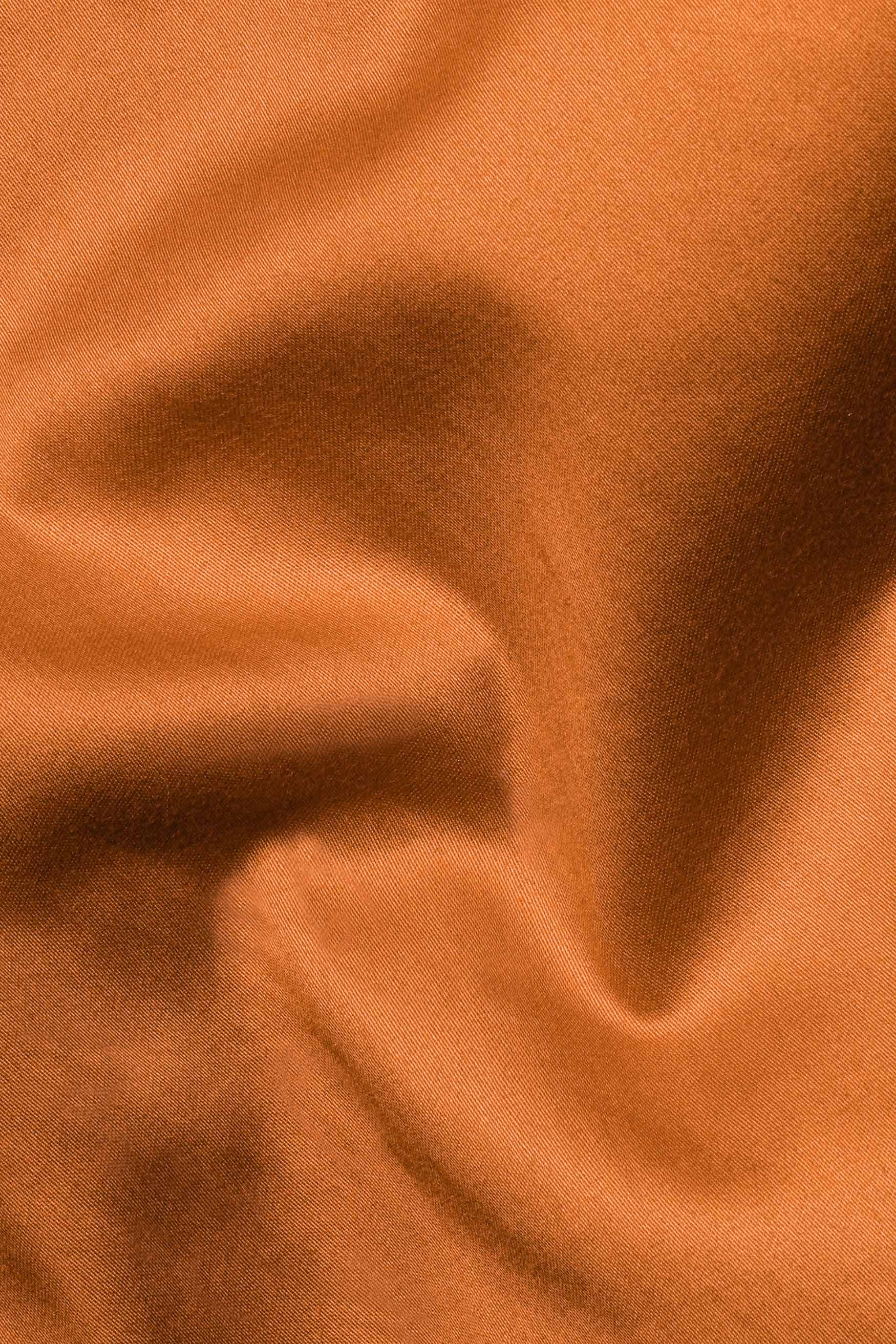 Raw Sienna Orange Subtle Sheen Super Soft Premium Cotton Tuxedo Shirt