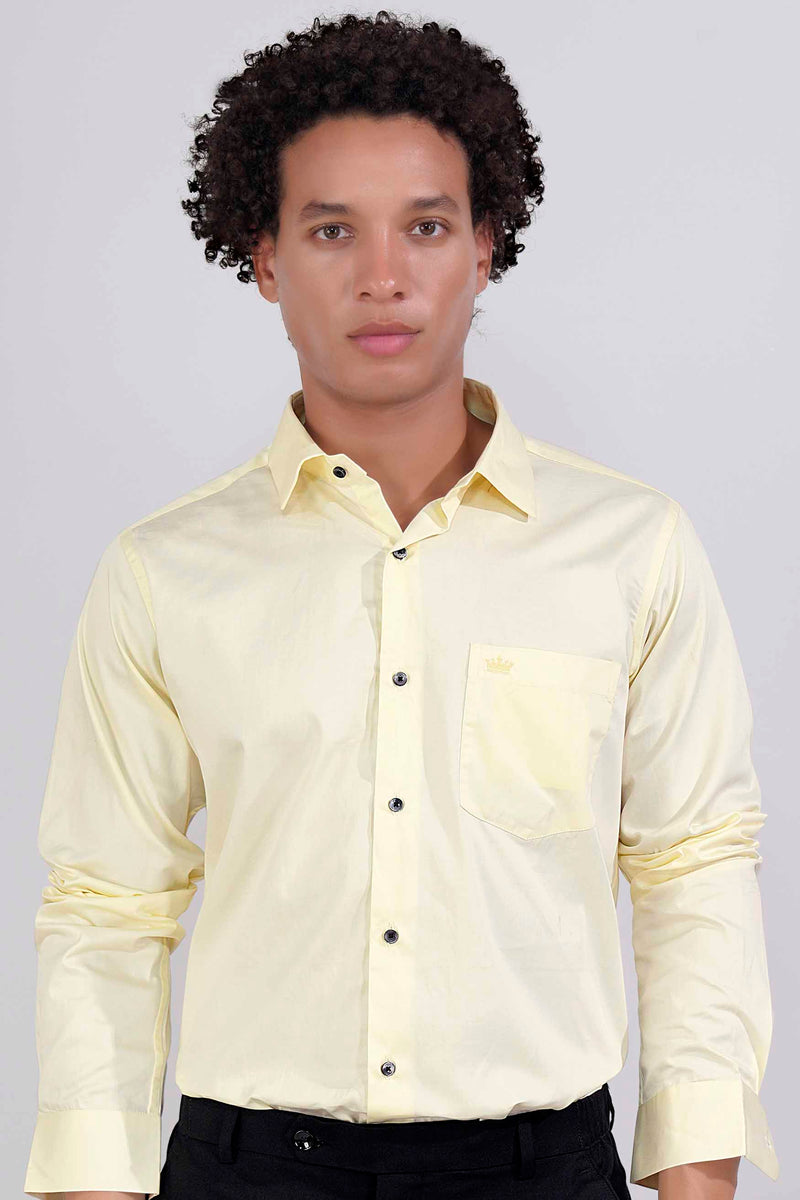 WHEATFIELD CREAM SUBTLE SHEEN SUPER SOFT PREMIUM COTTON SHIRT