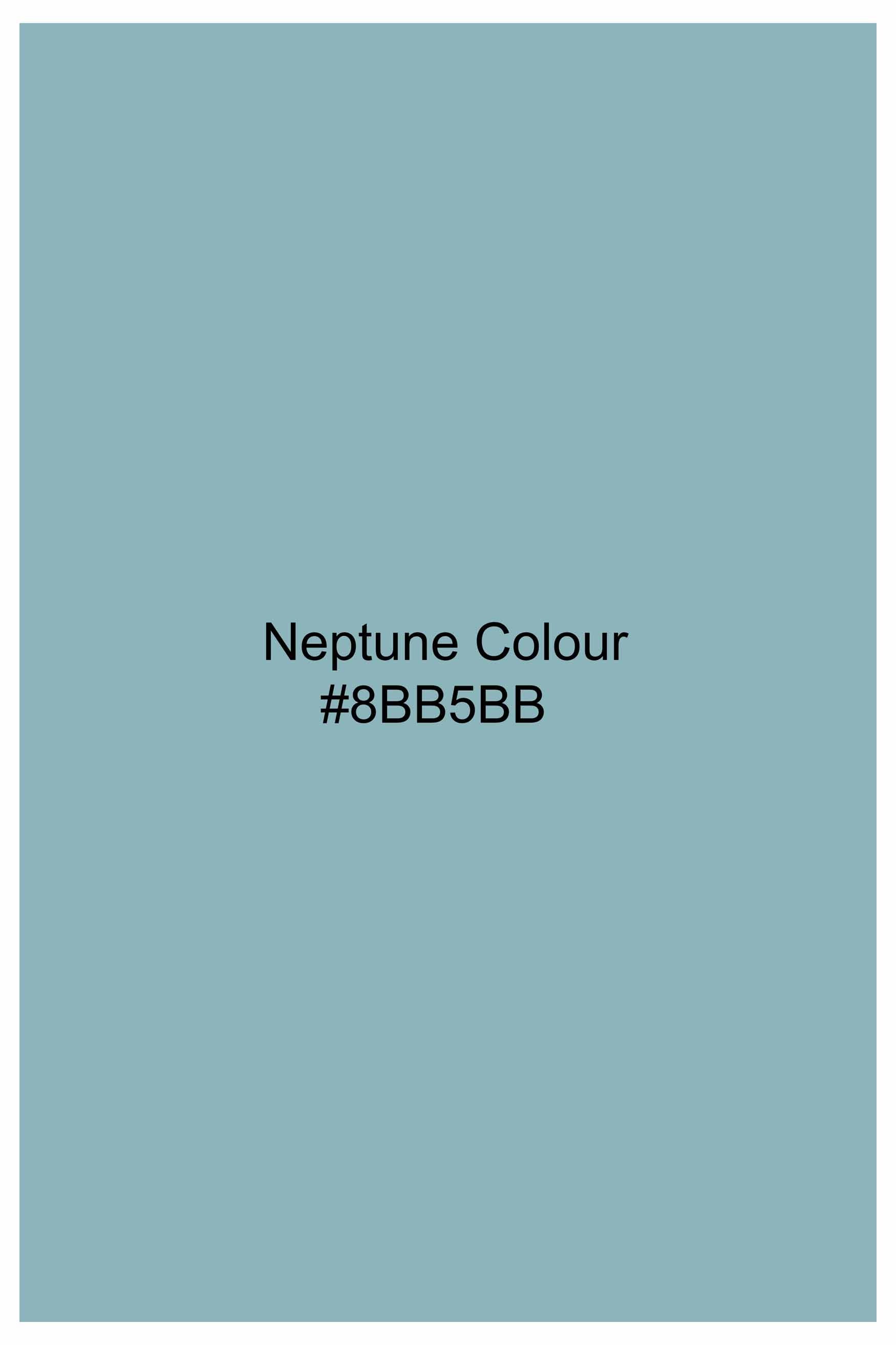 Neptune Blue Subtle Sheen Super Soft Premium Cotton Tuxedo Shirt