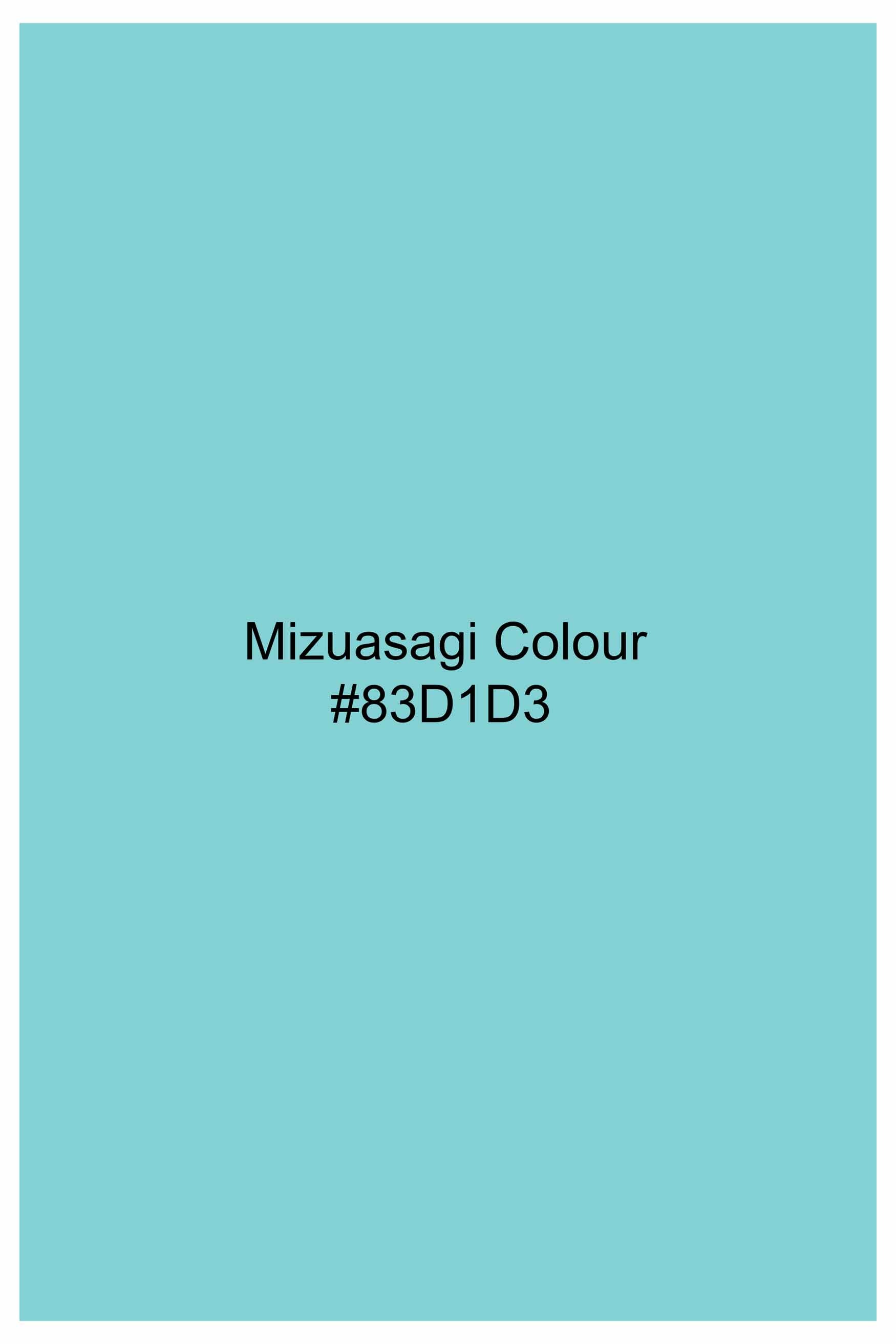 Mizuasagi Blue Subtle Sheen Super Soft Premium Cotton Tuxedo Shirt