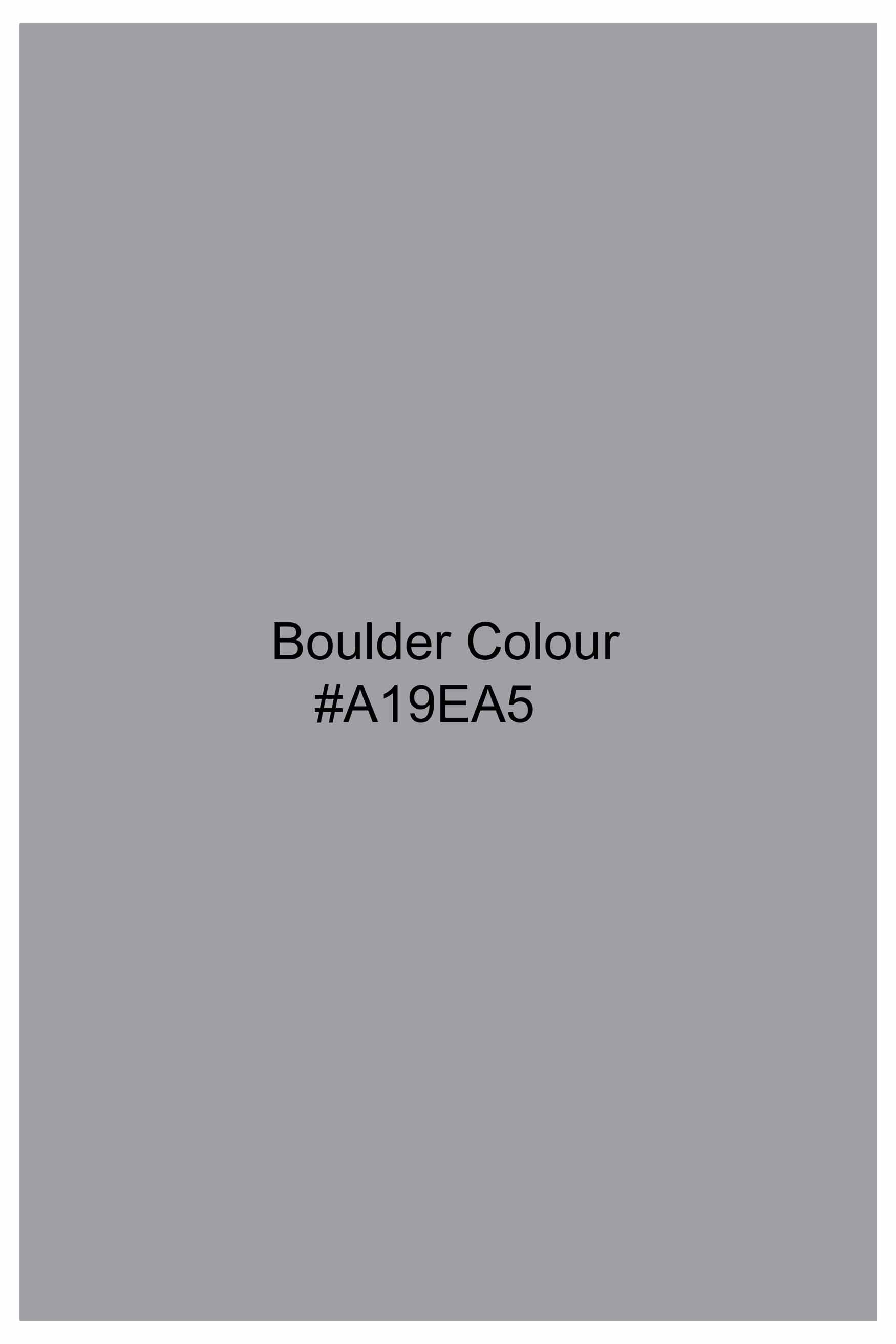 Boulder Gray Subtle Sheen Super Soft Premium Cotton Mandarin Shirt