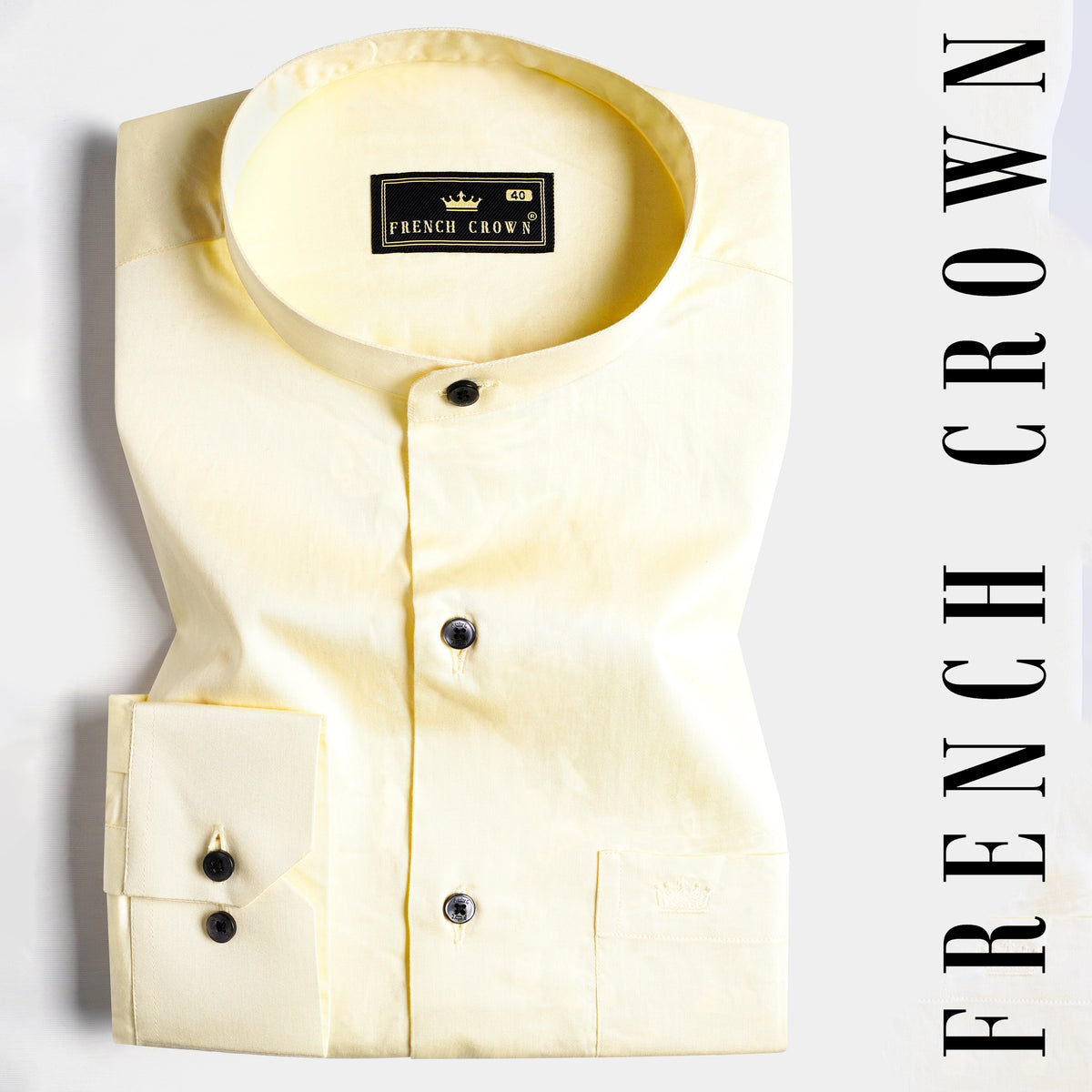 Maize Beige Formal Plain-Solid Premium Cotton Shirt For Men