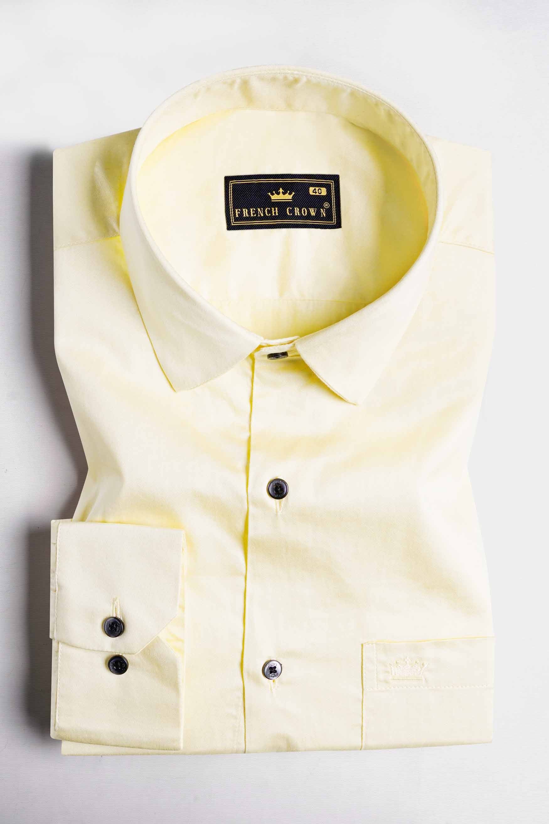 Maize Beige Subtle Sheen Super Soft Premium Cotton Shirt