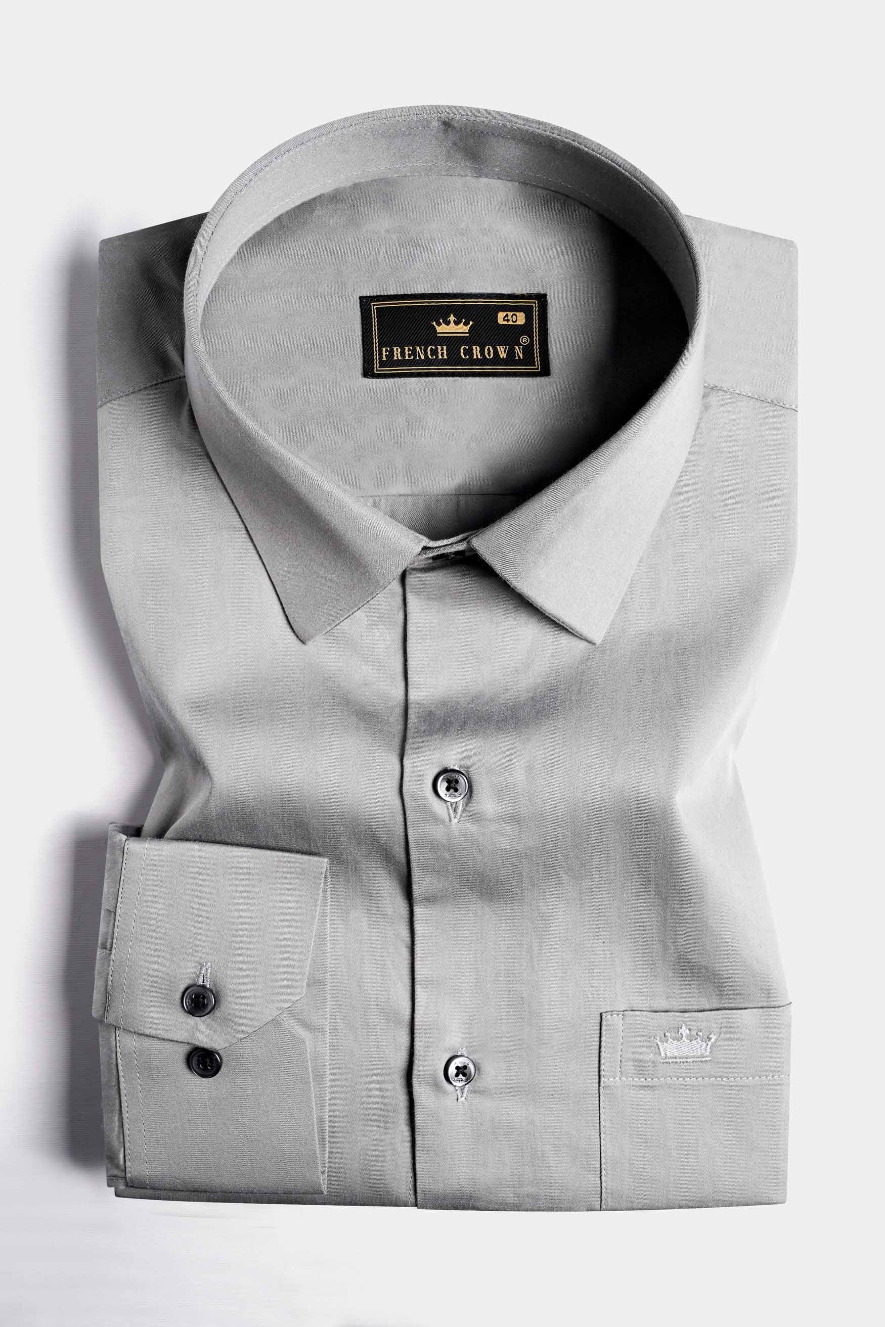 Chalice Gray Subtle Sheen Super Soft Premium Cotton Shirt