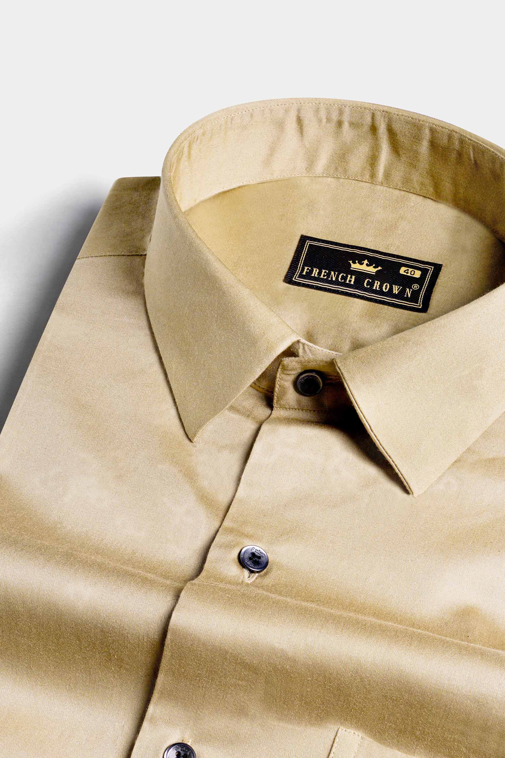 Akaroa Brown Subtle Sheen Super Soft Premium Cotton Shirt