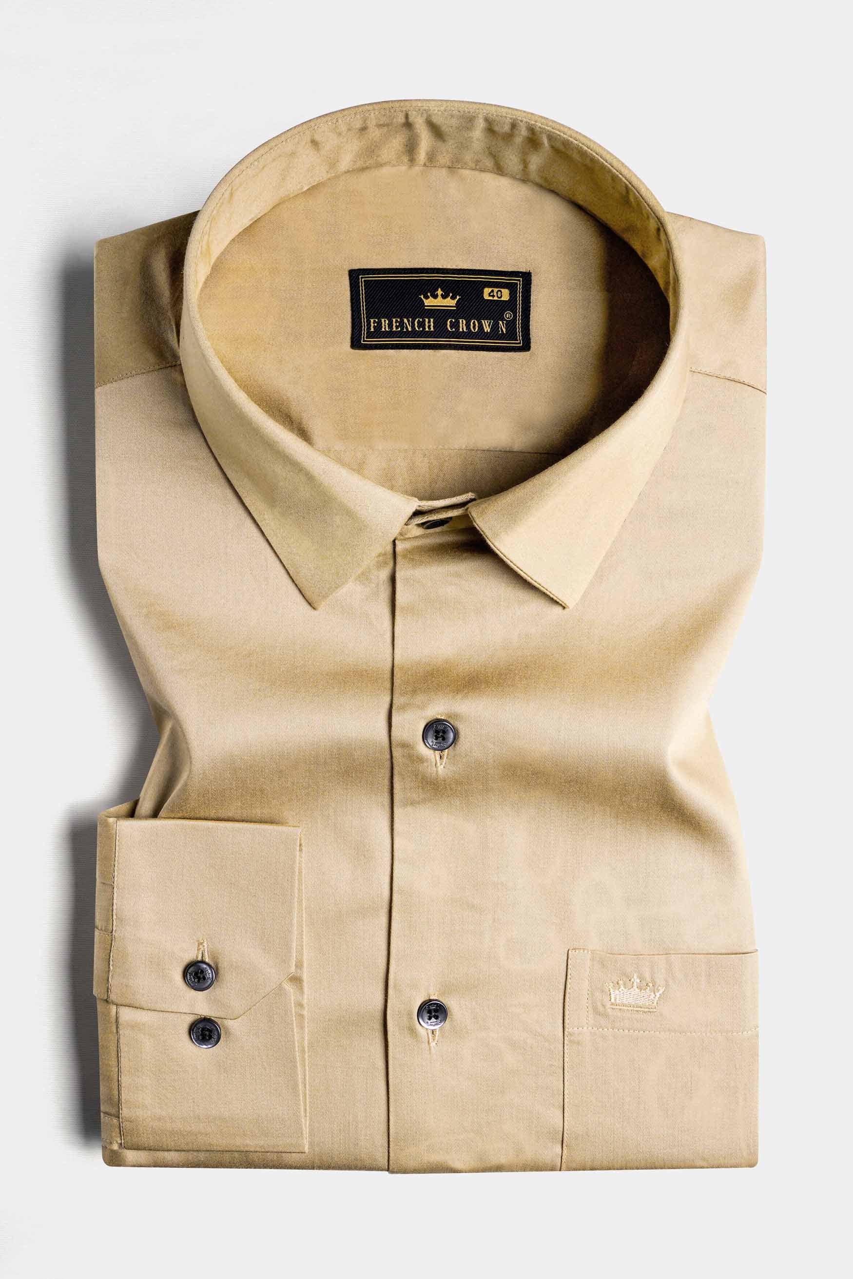 Akaroa Brown Subtle Sheen Super Soft Premium Cotton Shirt