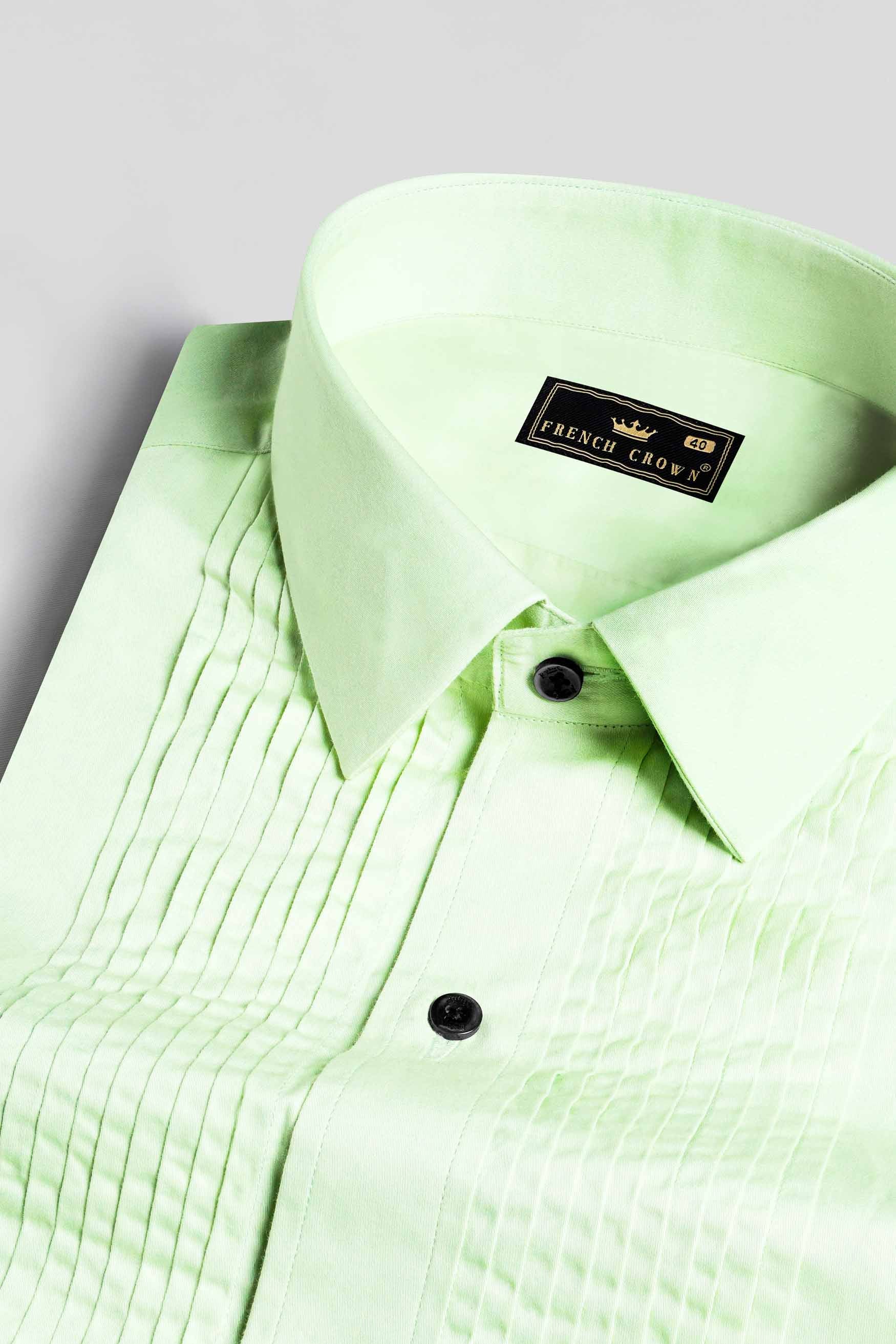 Sage Green Subtle Sheen Super Soft Premium Cotton Tuxedo Shirt