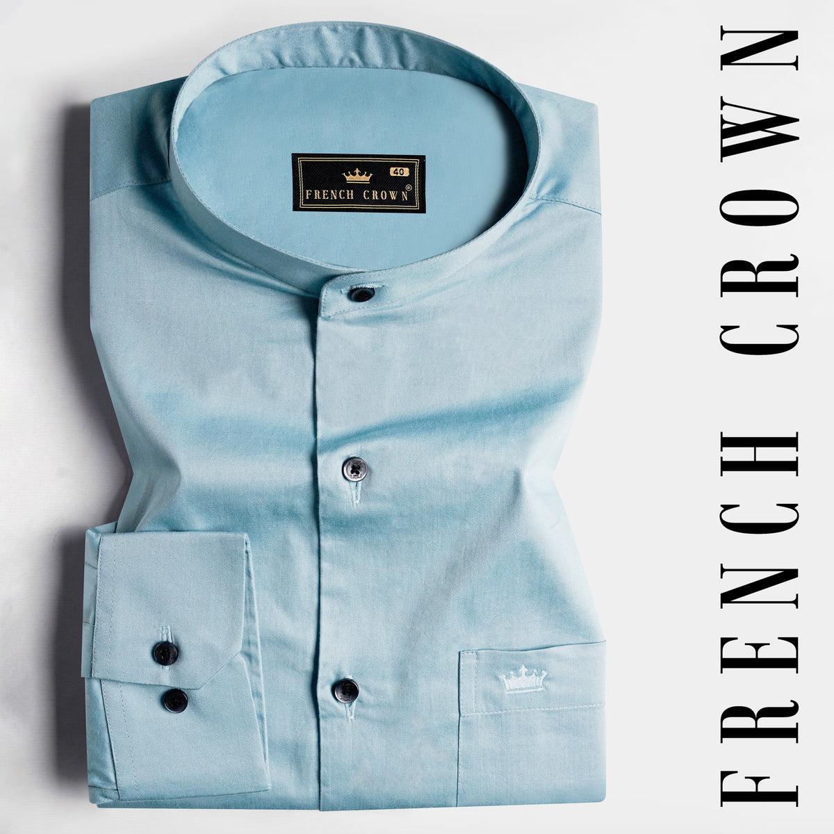 Casper Blue Formal Plain-Solid Premium Cotton Shirt For Men