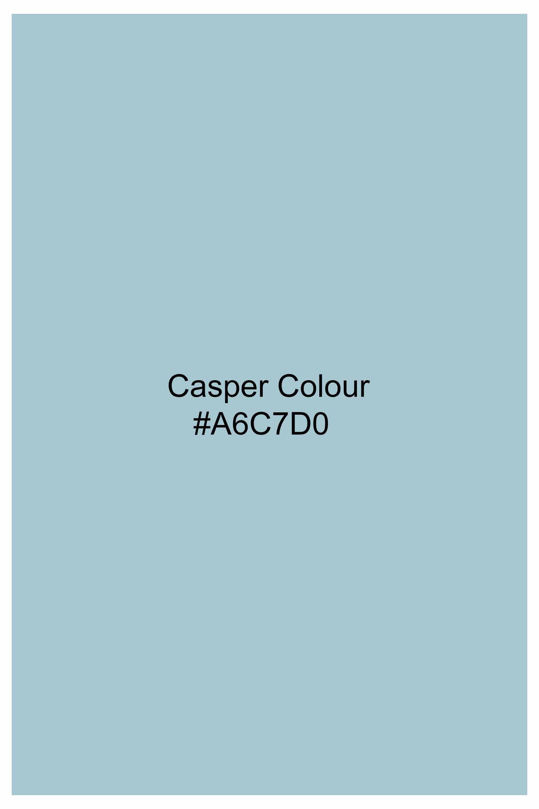 Casper Blue Subtle Sheen Super Soft Premium Cotton Tuxedo Shirt