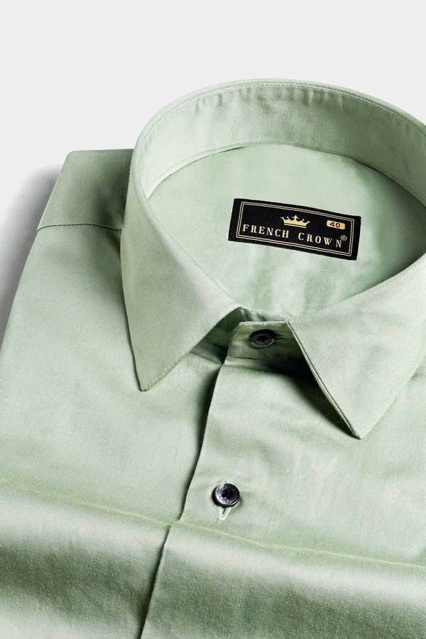 Laurel Green Subtle Sheen Super Soft Premium Cotton Shirt