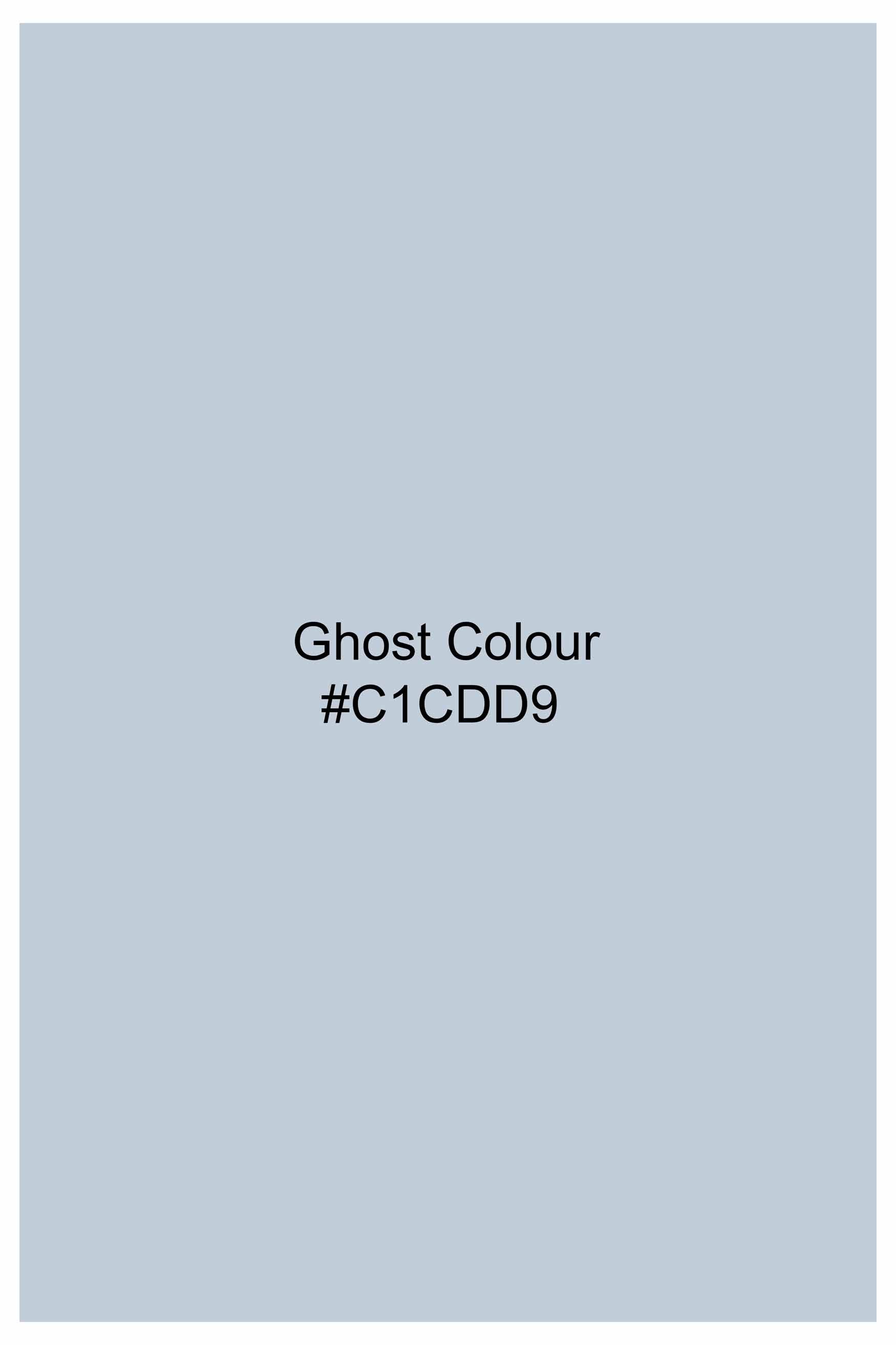 Ghost Blue Subtle Sheen Super Soft Premium Cotton Mandarin Shirt