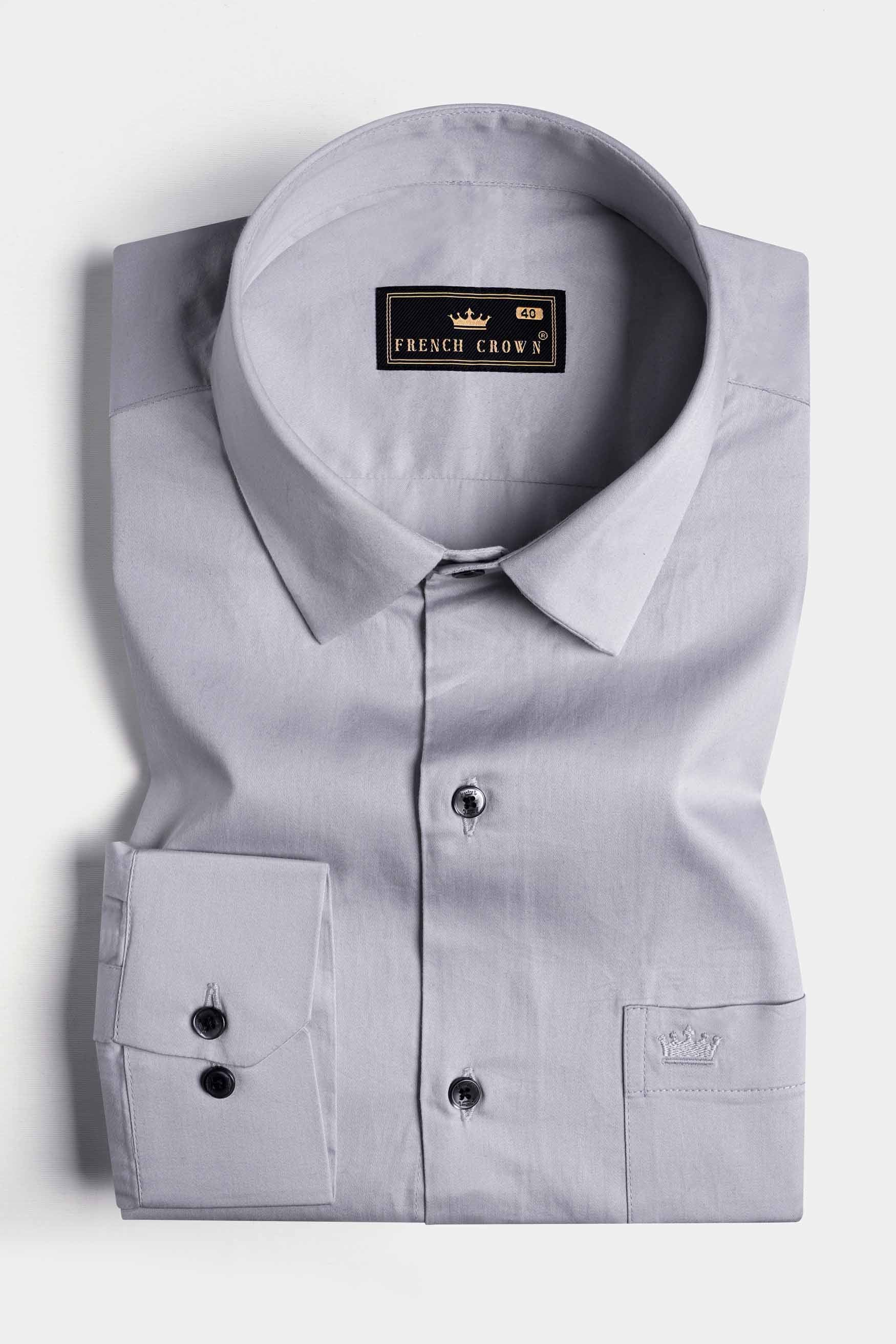 Storm Gray Subtle Sheen Super Soft Premium Cotton Shirt