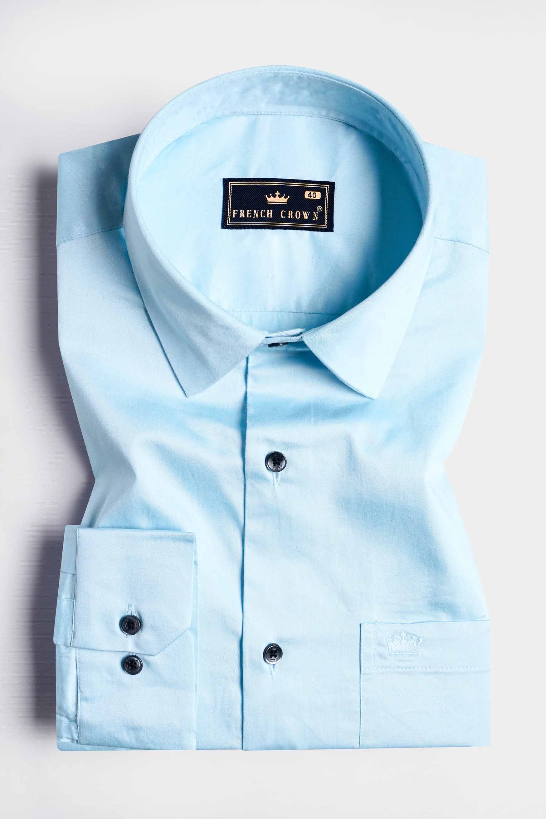 Onahau Blue Subtle Sheen Super Soft Premium Cotton Shirt