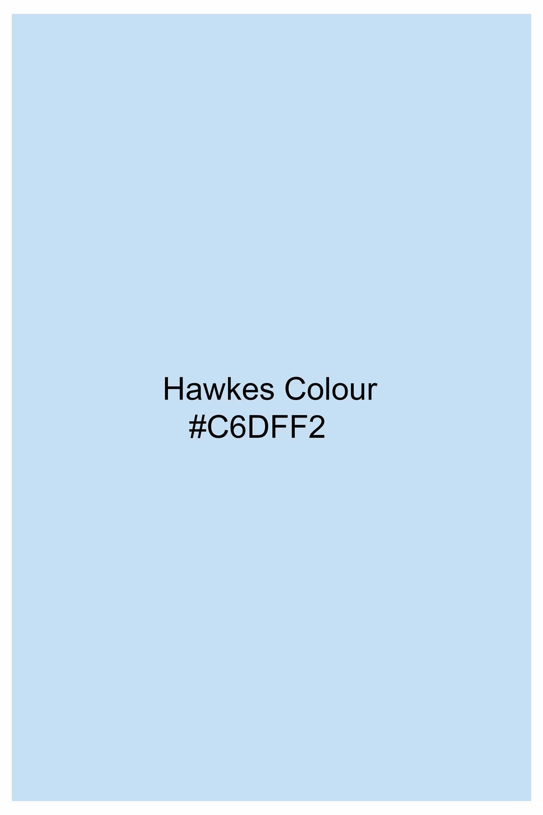 Hawkes Blue Embroidered Super Soft Premium Cotton Designer Shirt