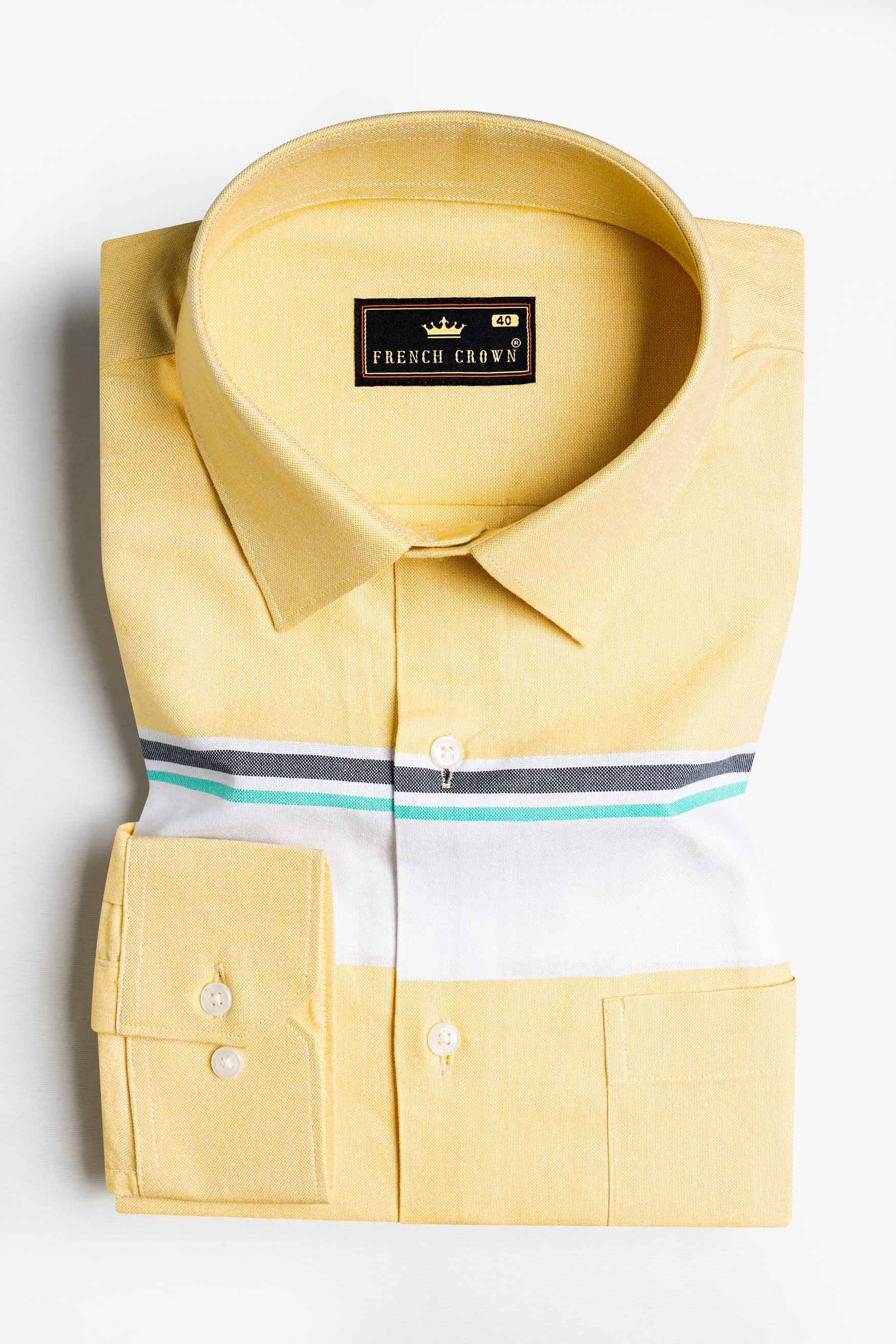 Flax Yellow with Bright White Royal Oxford Shirt