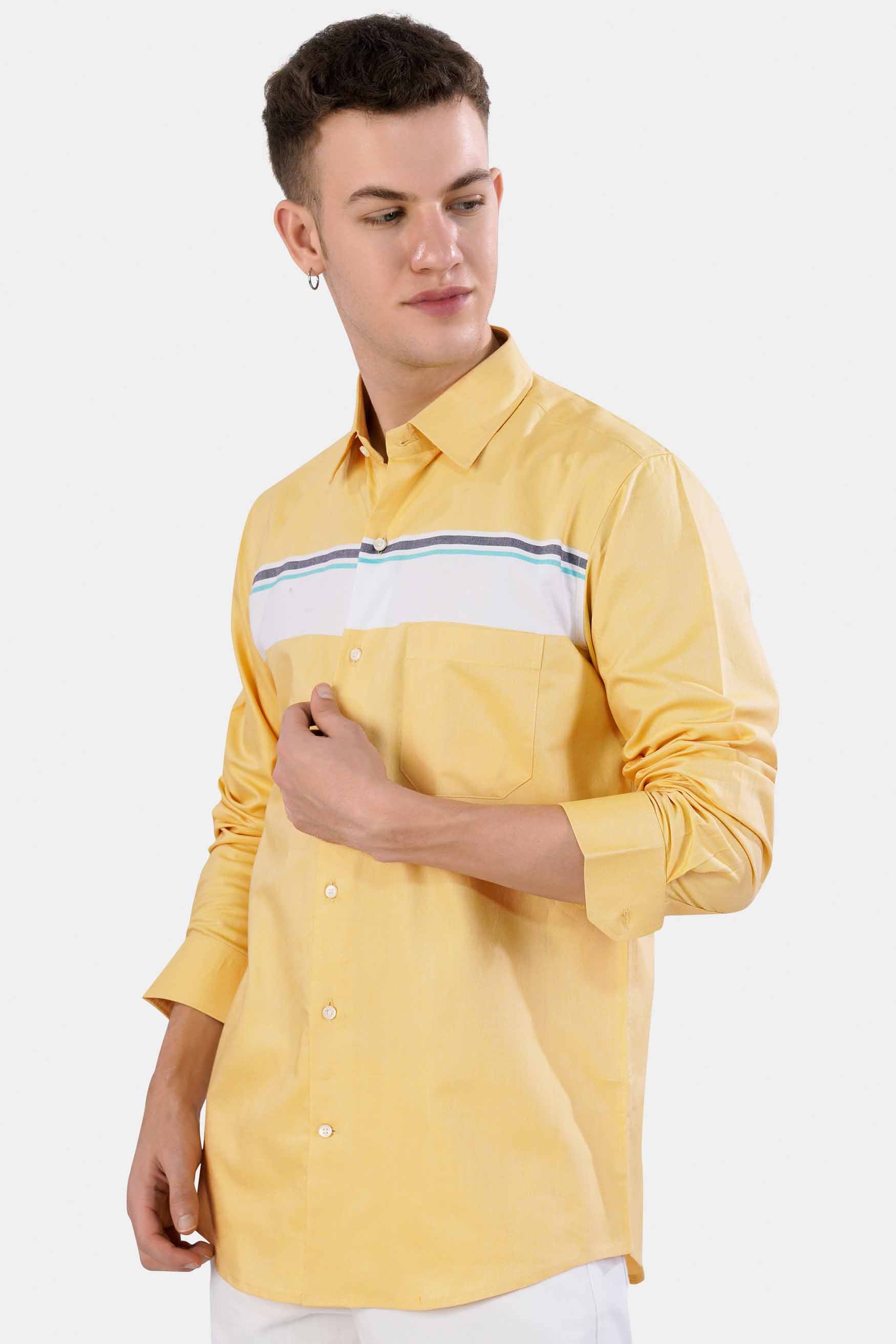 Flax Yellow with Bright White Royal Oxford Shirt