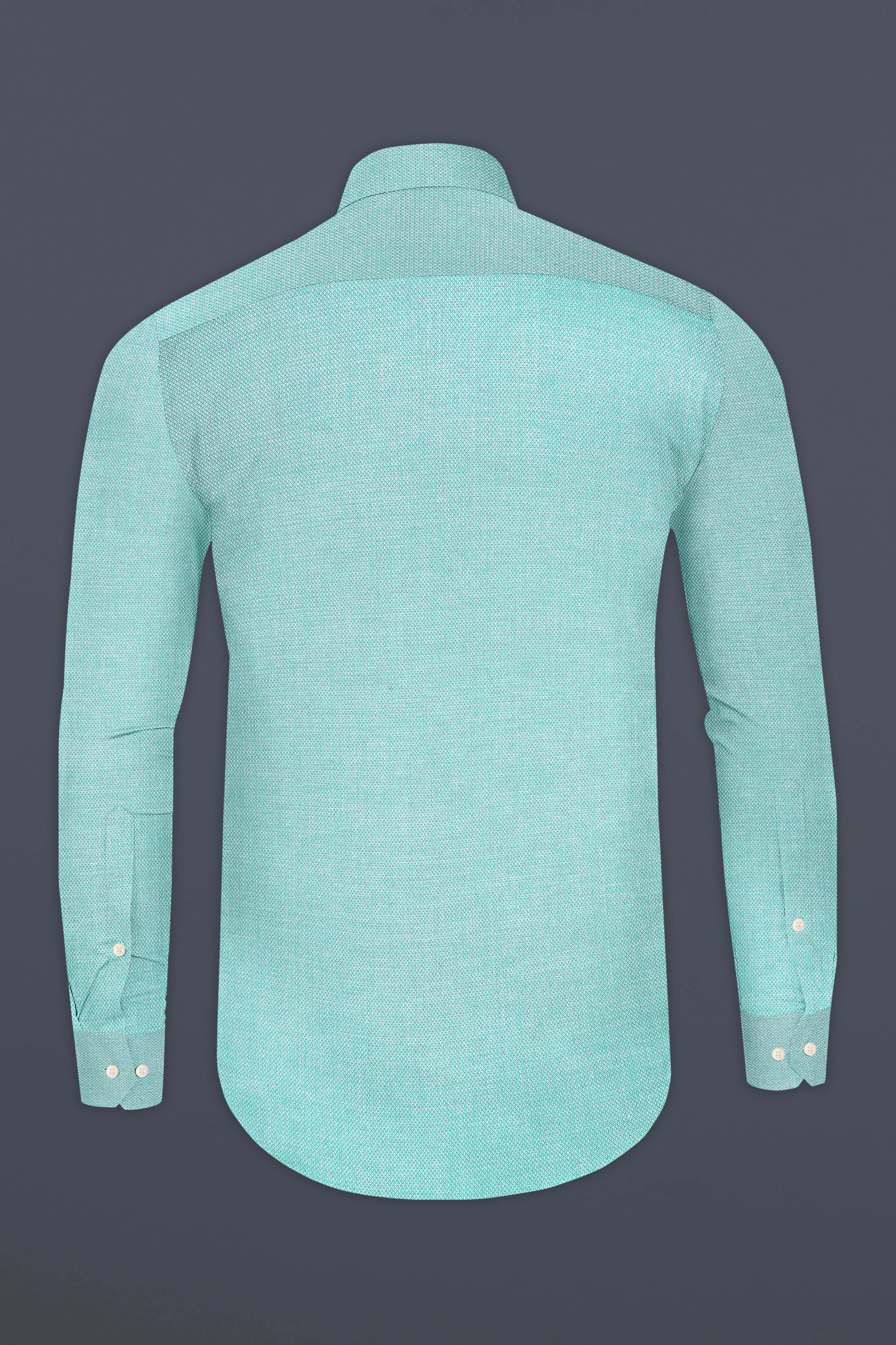 Aqua Blue Dobby Textured Premium Giza Cotton Shirt