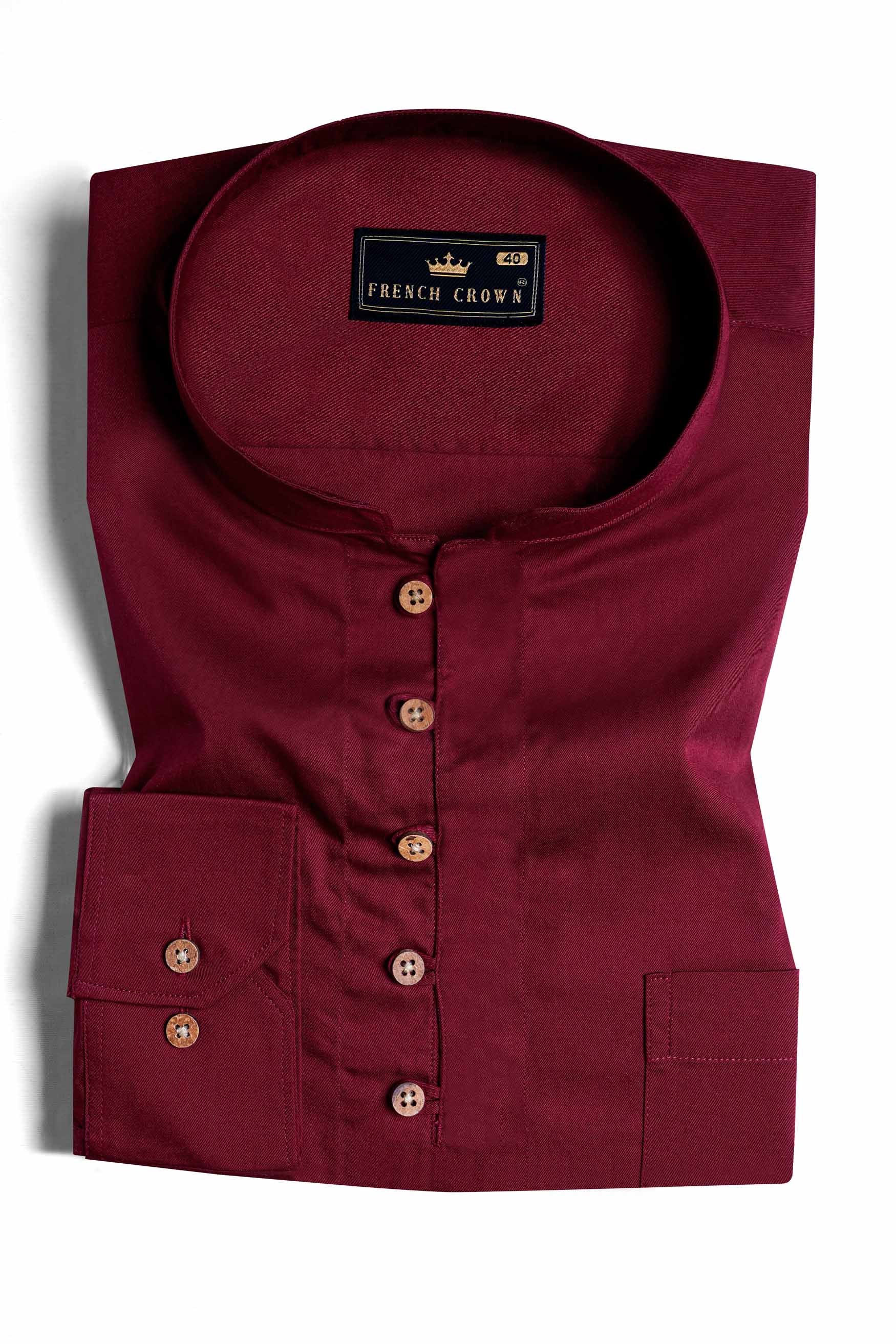 Heath Red Twill Premium Cotton Kurta Shirt