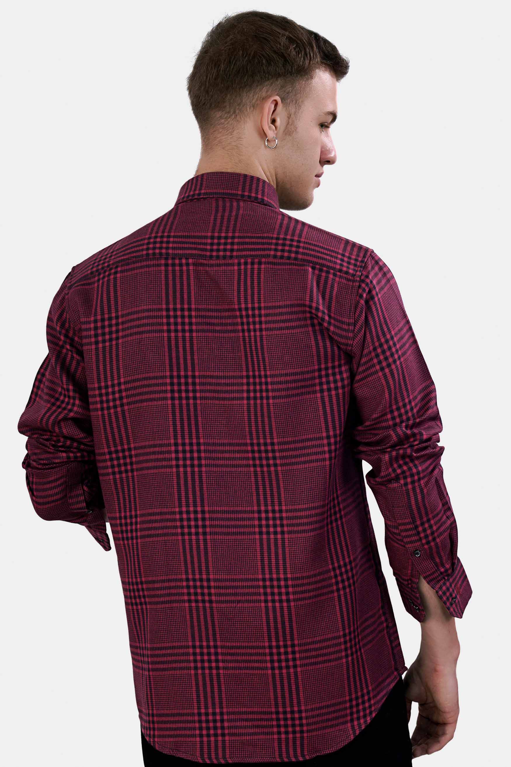 Camelot Pink and Onyx Black Checkered Houndstooth Shirt