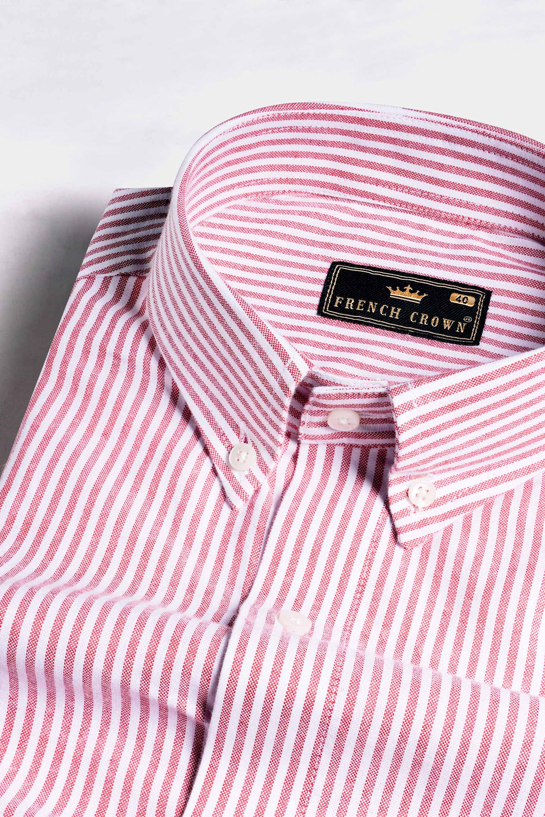 Bashful Pink and White Pin Striped Royal Oxford Shirt