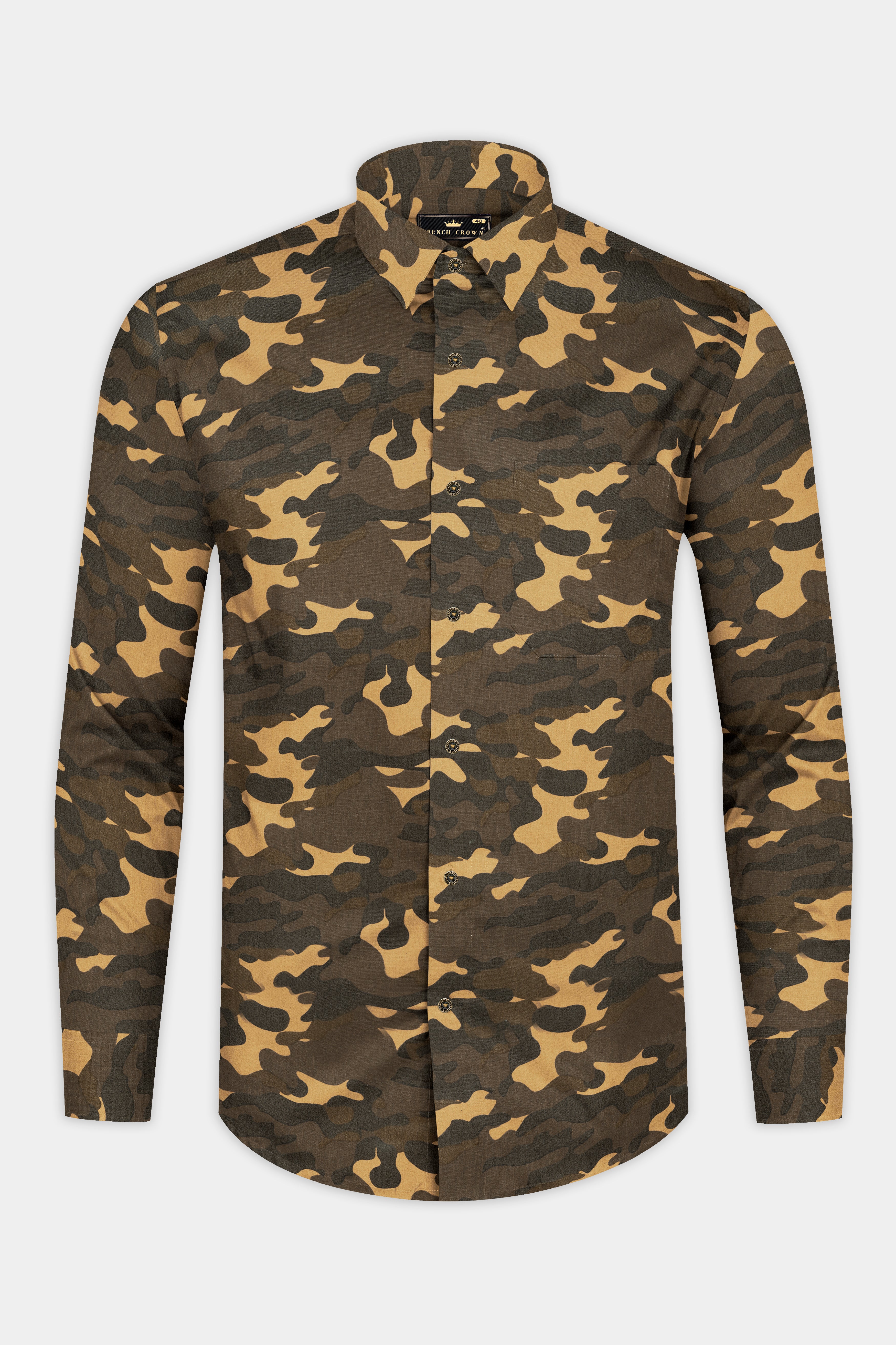 Alpine and Noir Brown Camouflage Royal Oxford Shirt