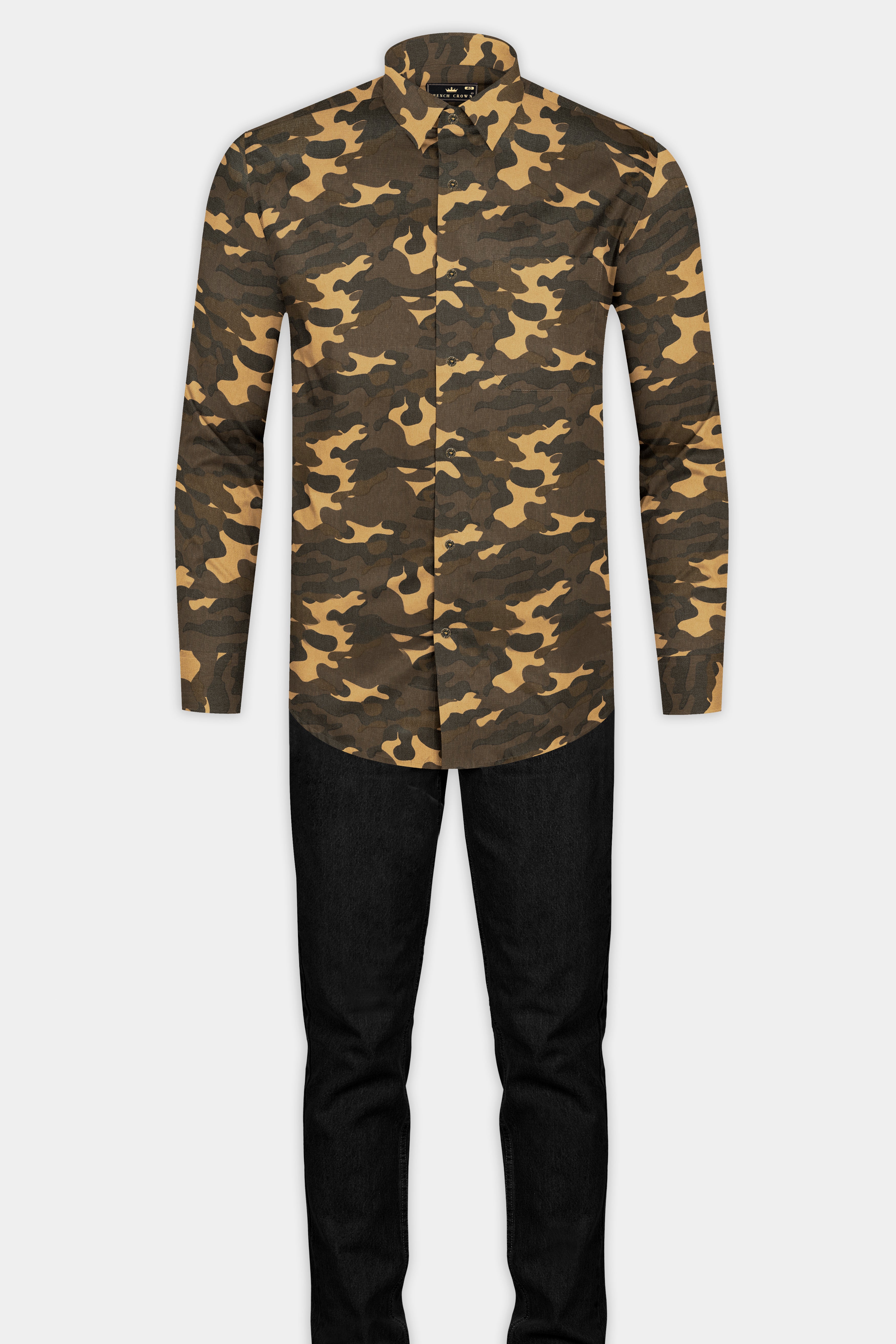 Alpine and Noir Brown Camouflage Royal Oxford Shirt