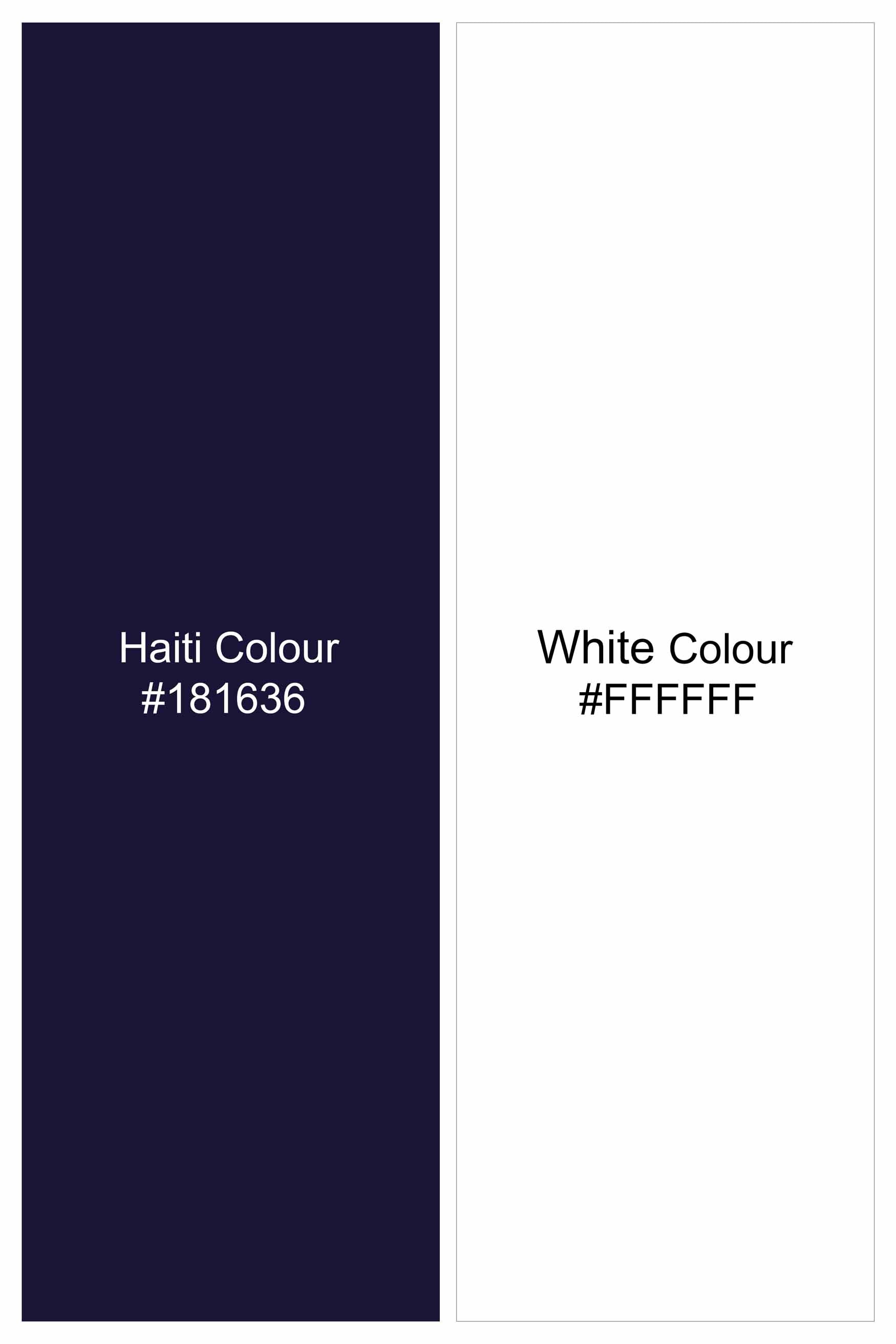 Haiti Blue and White Plaid Twill Premium Cotton Button Down Shirt
