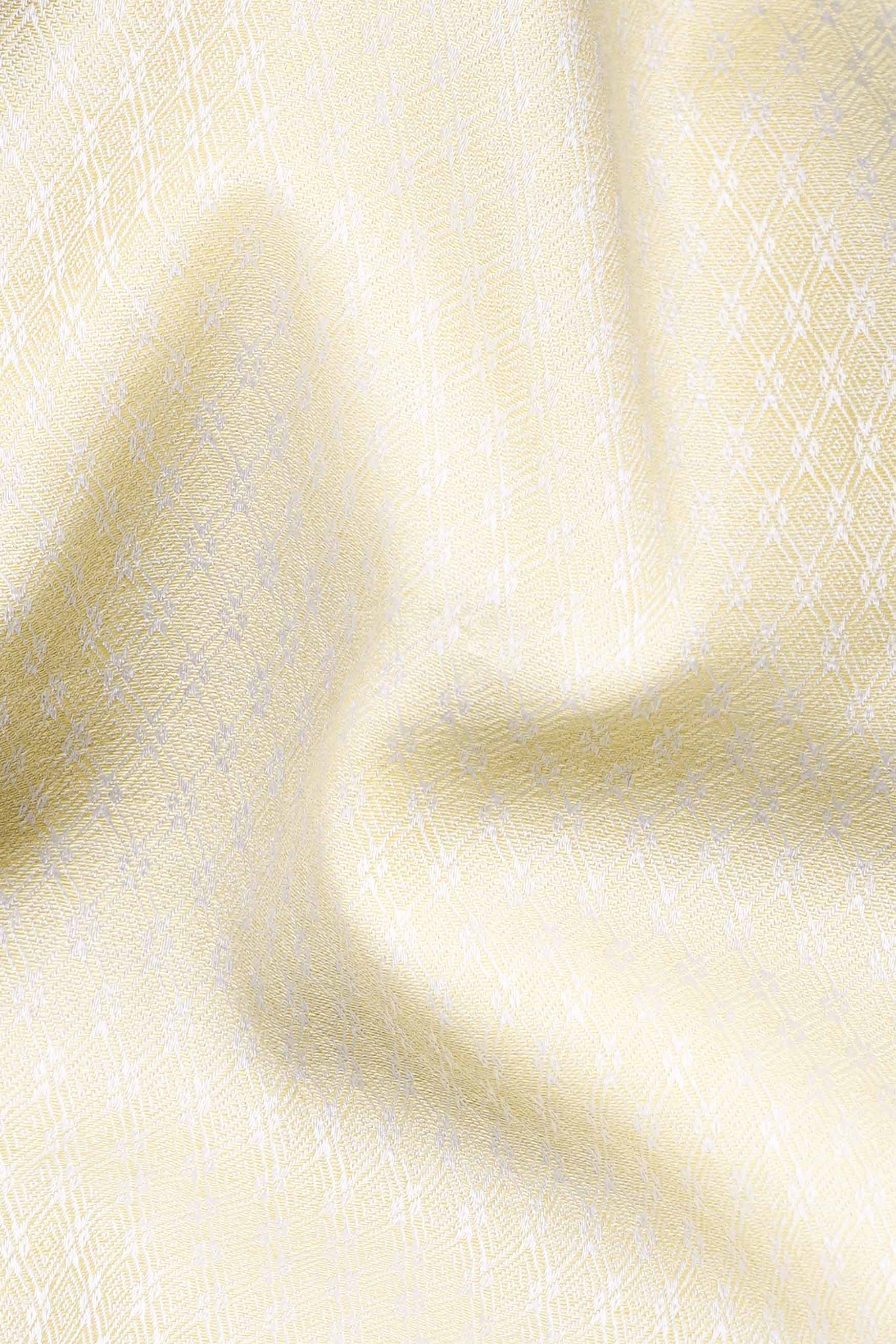Albescent Yellow Dobby Textured Premium Giza Cotton Shirt