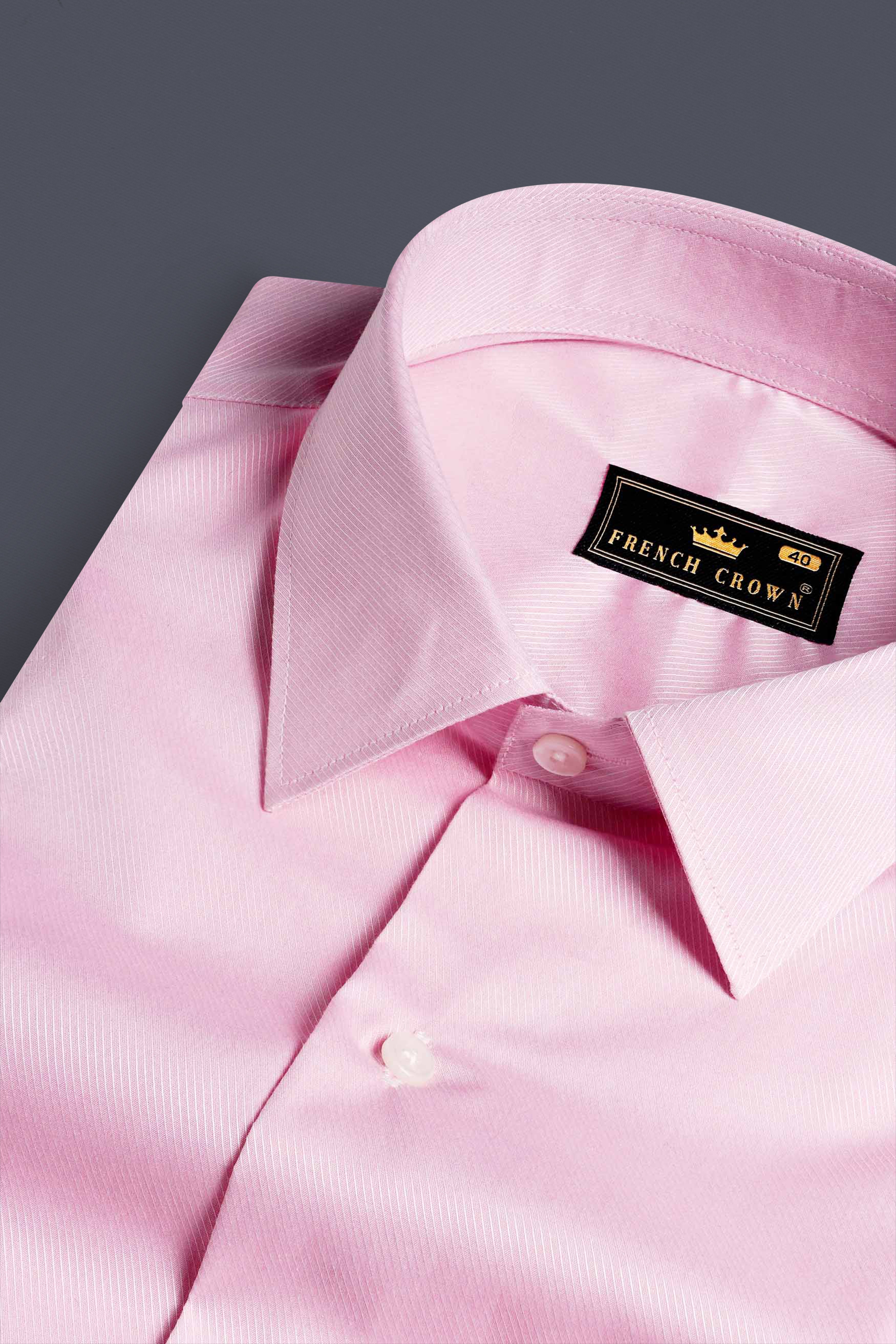 Pastel Pink Twill Premium Cotton Shirt