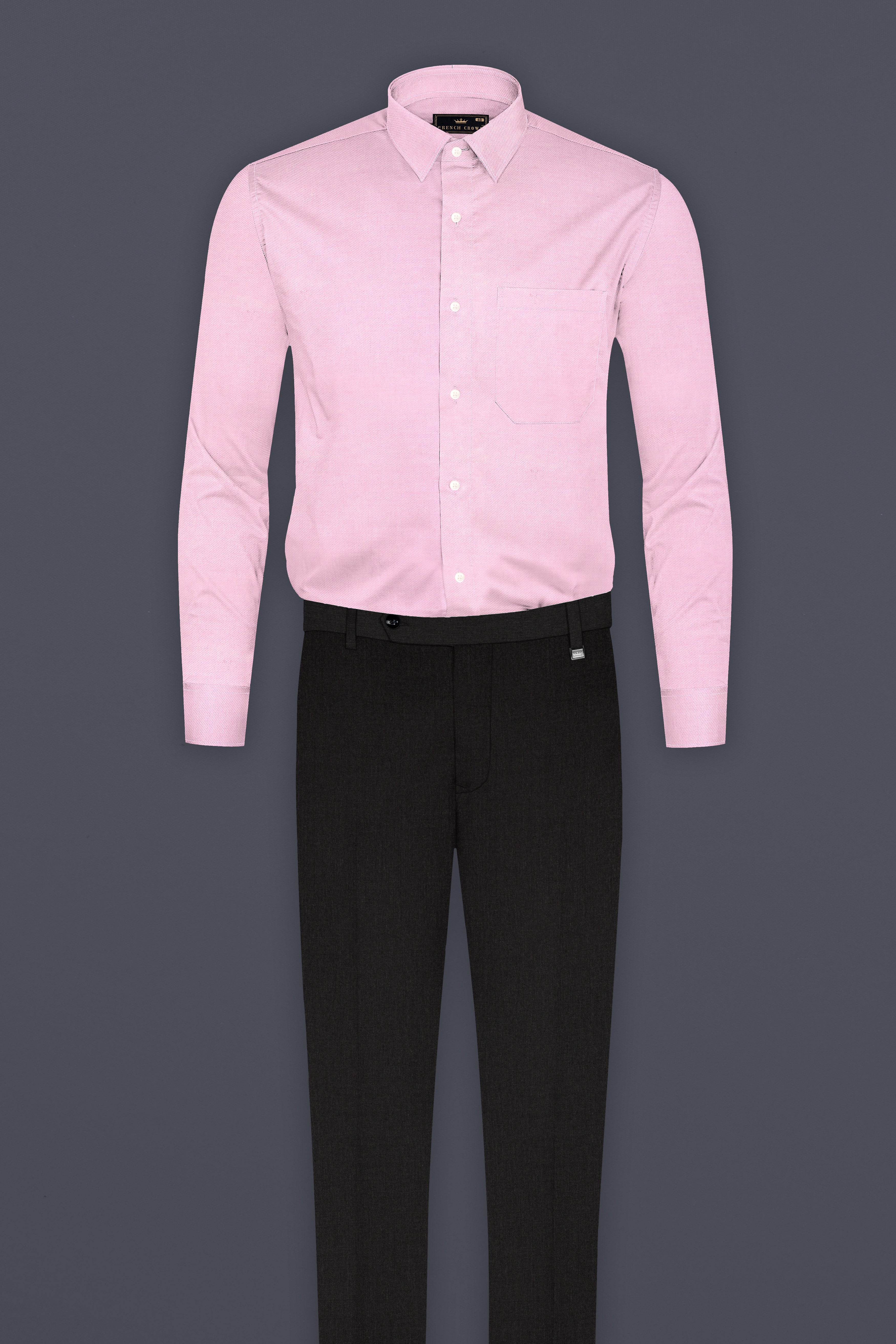 Pastel Pink Twill Premium Cotton Shirt