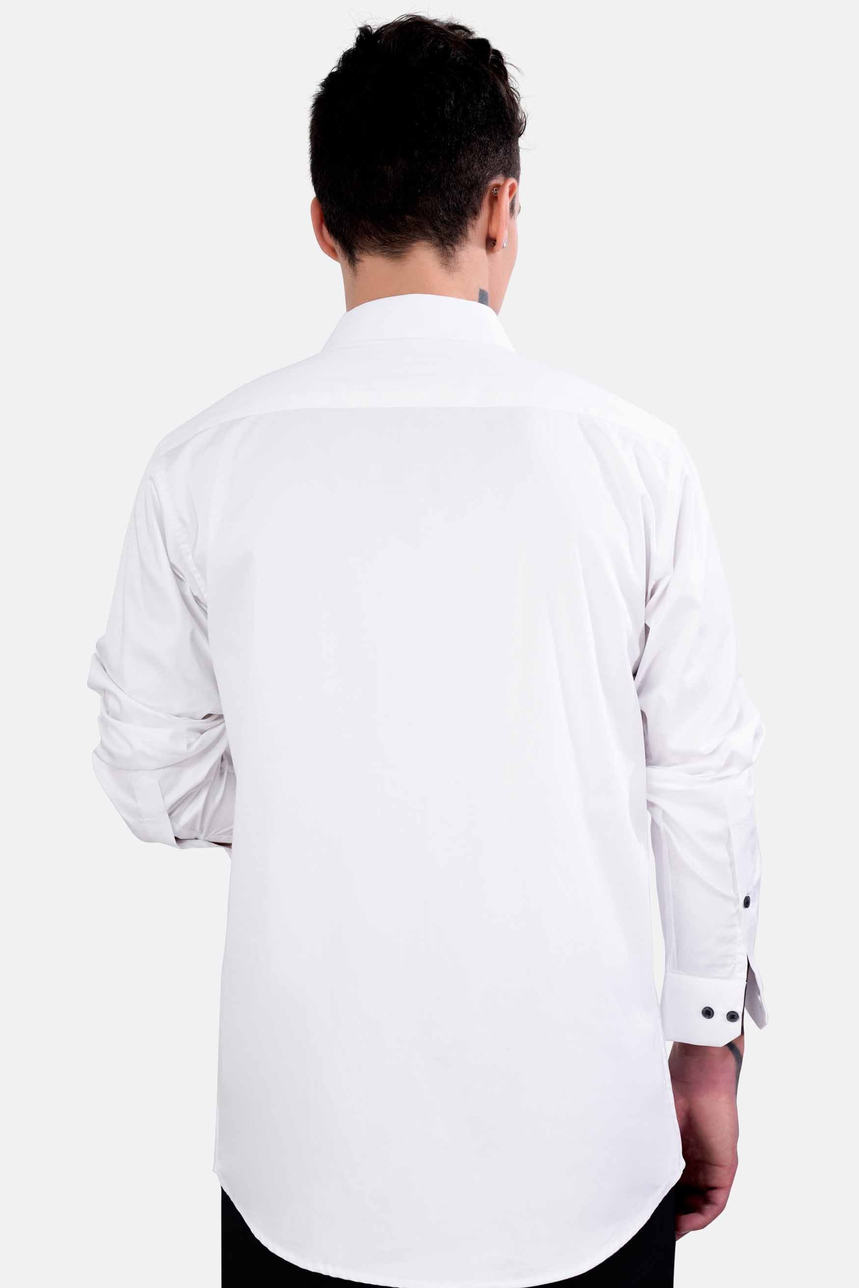 Bright White Scorpion Printed Subtle Sheen Super Soft Premium Cotton Designer Shirt