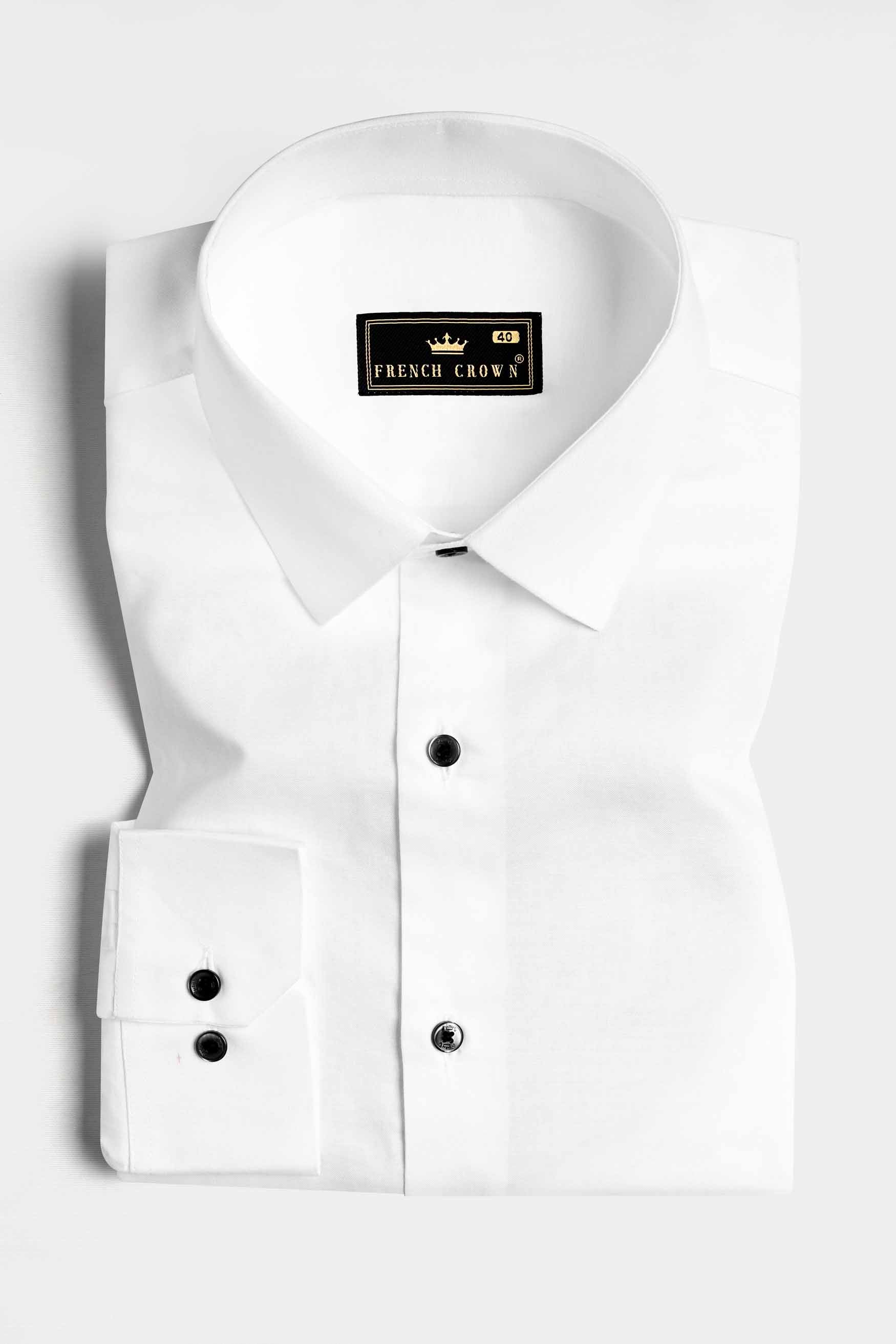 Bright White Funky Patchwork Premium Cotton Designer Shirt