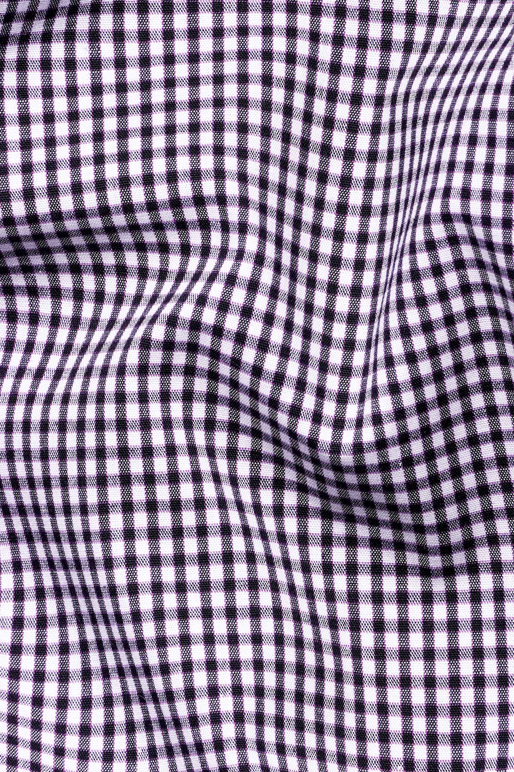 Affair Purple and Black Gingham Checkered Premium Cotton Shirt
