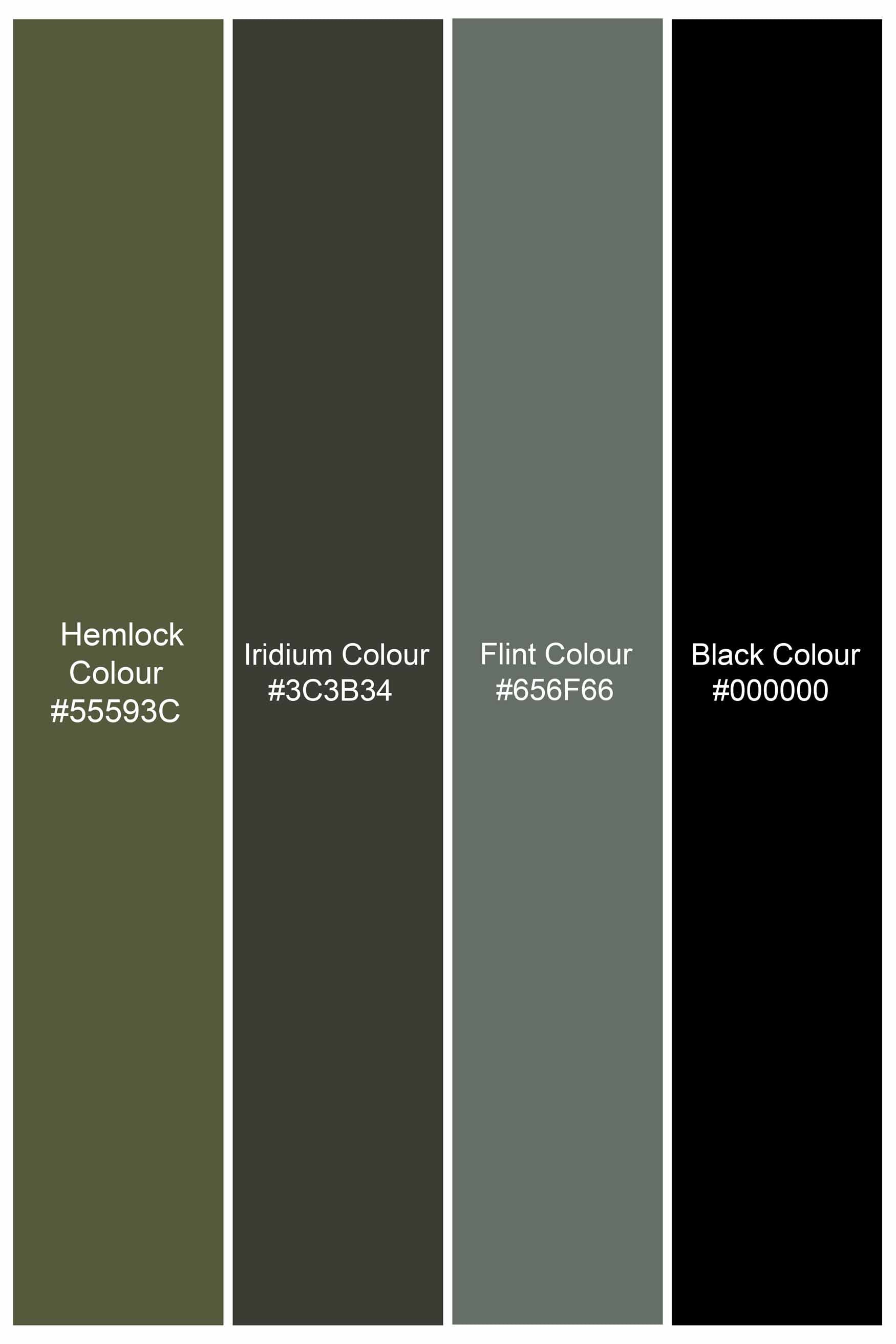 Hemlock Green and Iridium Brown Camouflage Royal Oxford Designer Shirt