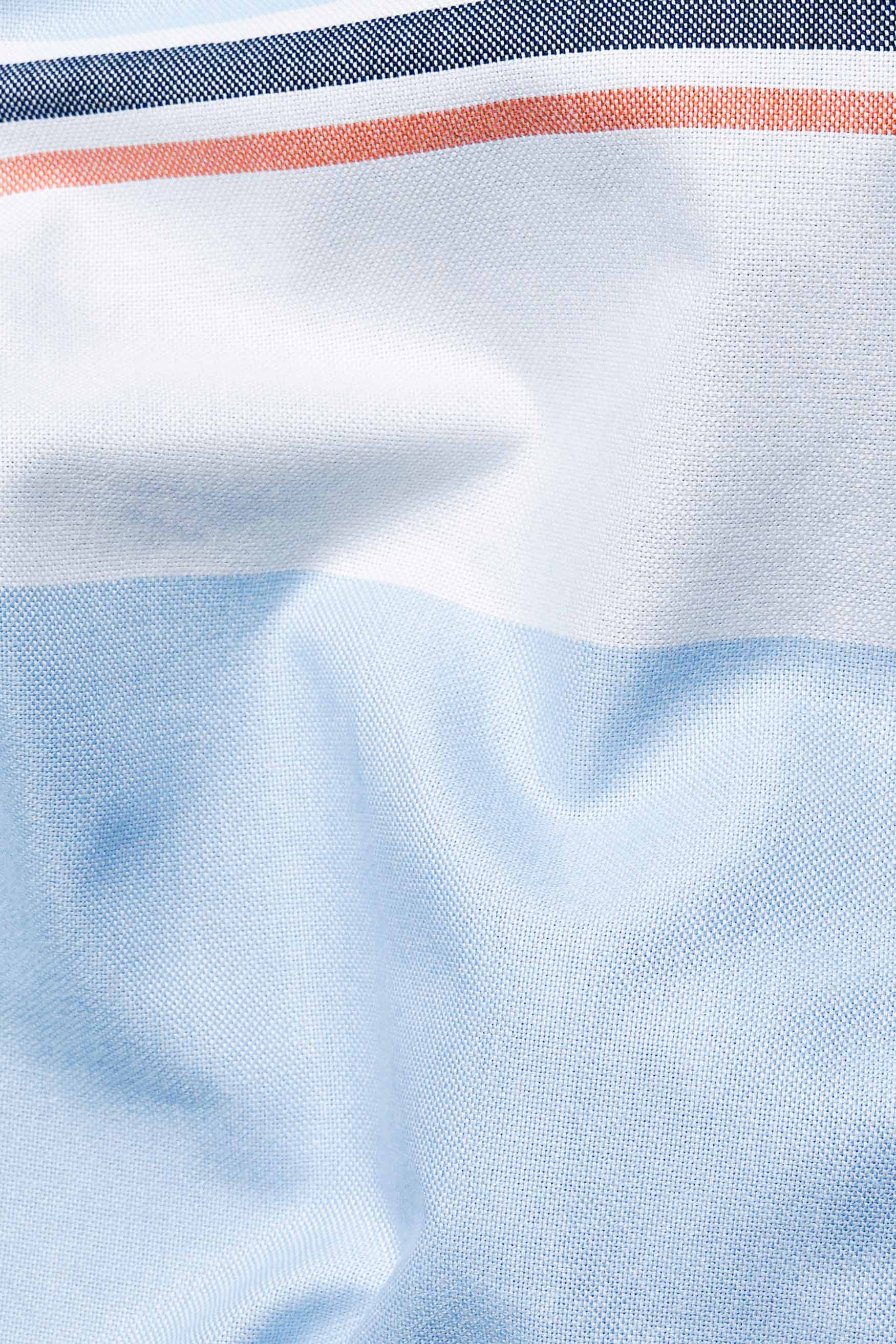 Beau Blue and Bright White Multicolour Striped Royal Oxford Shirt