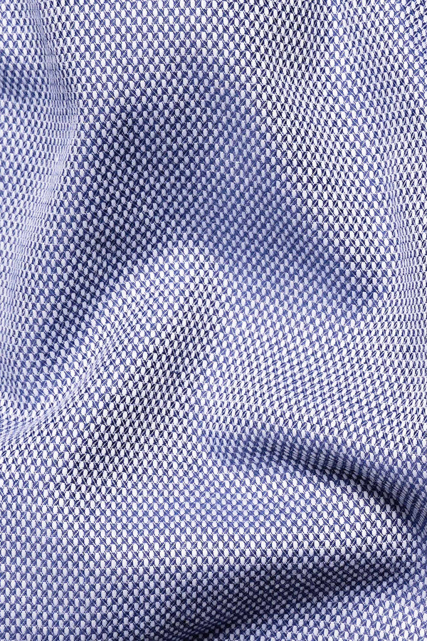 Yonder Blue Dobby Textured Premium Giza Cotton Shirt
