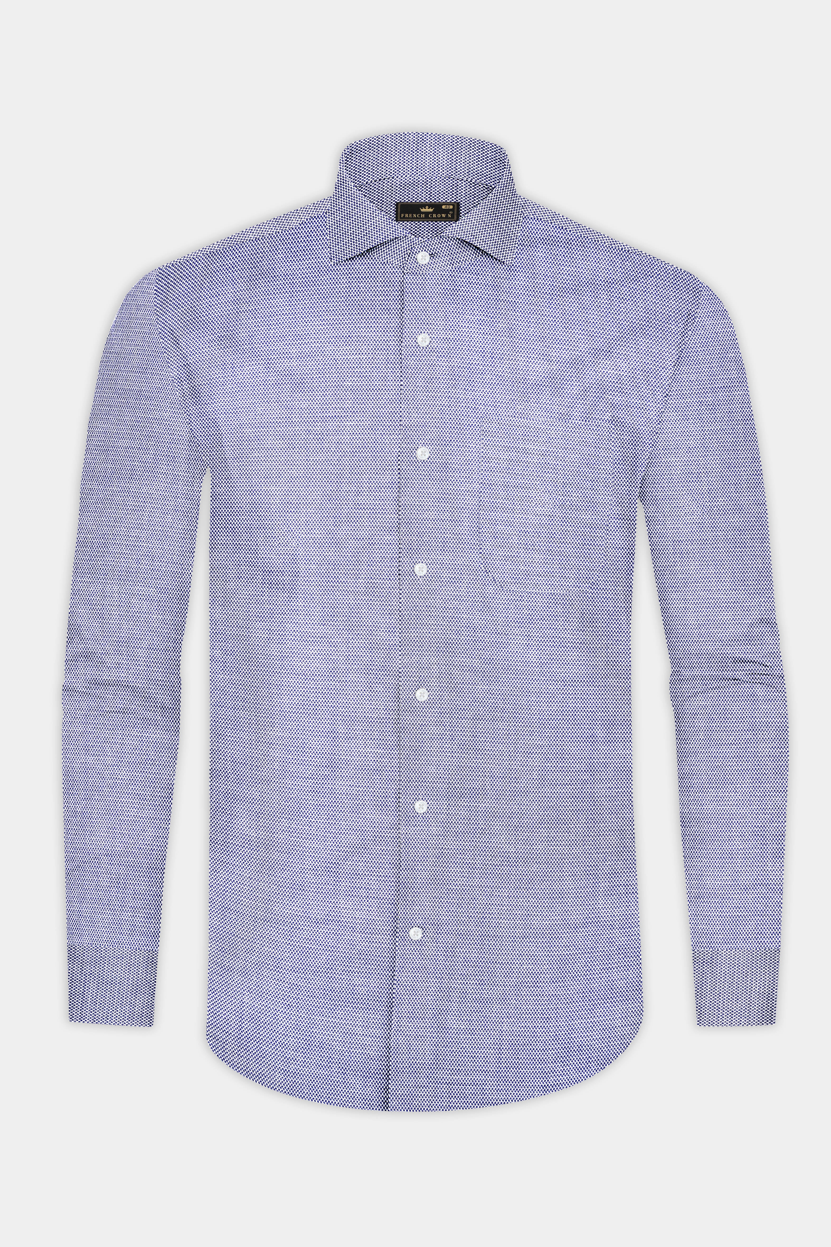 Yonder Blue Dobby Textured Premium Giza Cotton Shirt